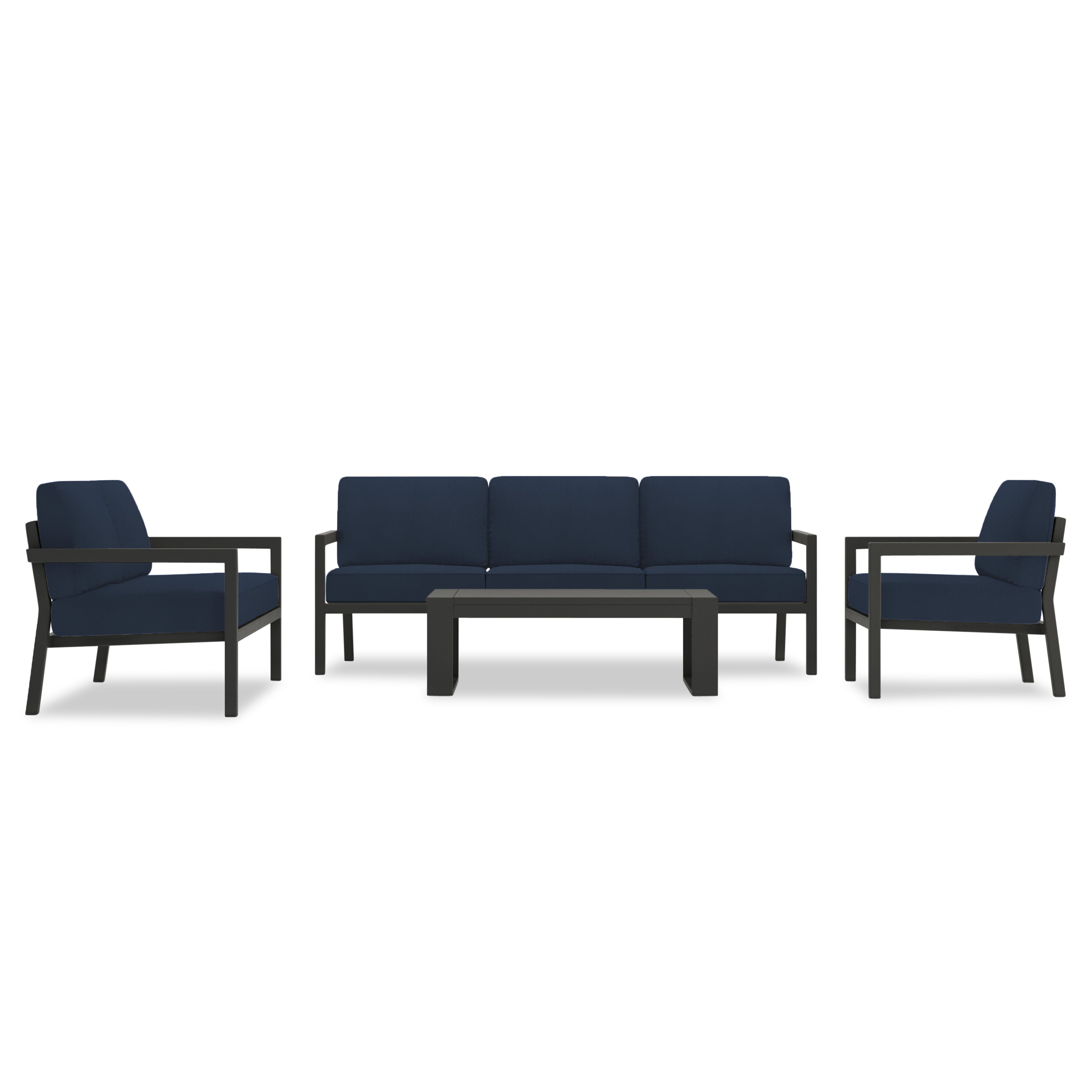 Pacifica 5 Piece Sofa Set#Finish_Slate#Fabric_Spectrum Indigo