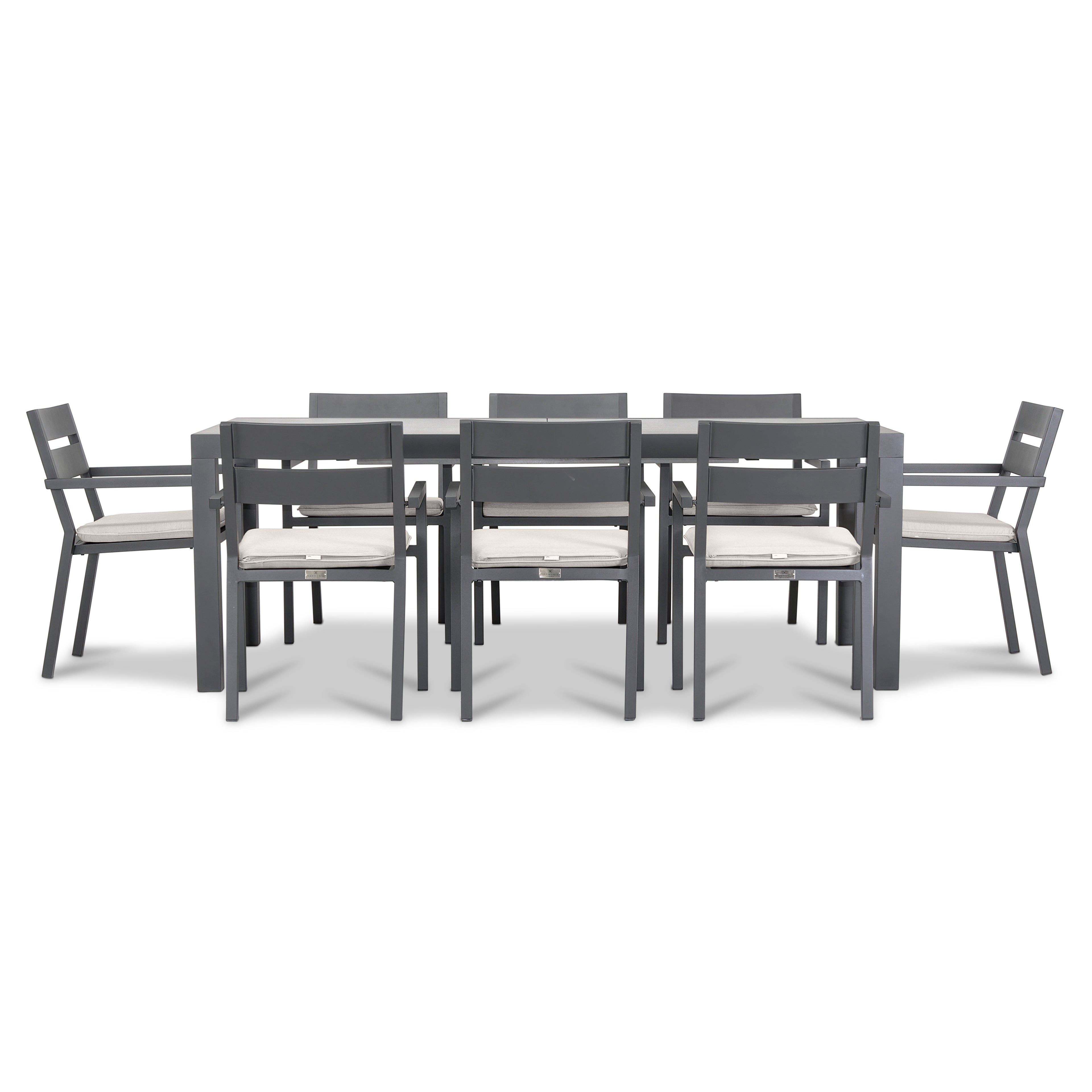 Pacifica 9 Piece Extendable Dining Set#Finish_Slate#Fabric_Canvas Natural