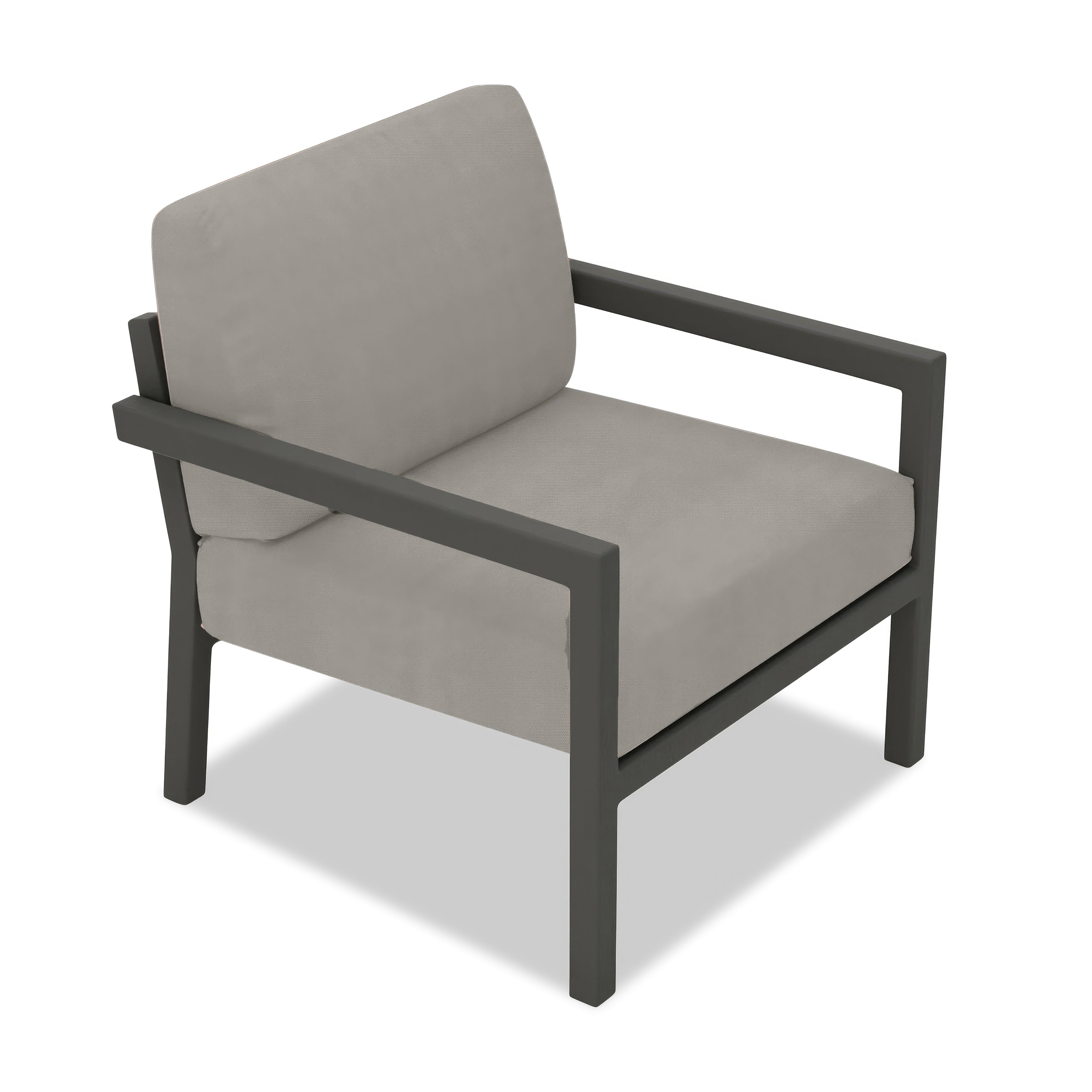 Pacifica Aluminum Club Chair#Finish_Slate#Fabric_Canvas Charcoal