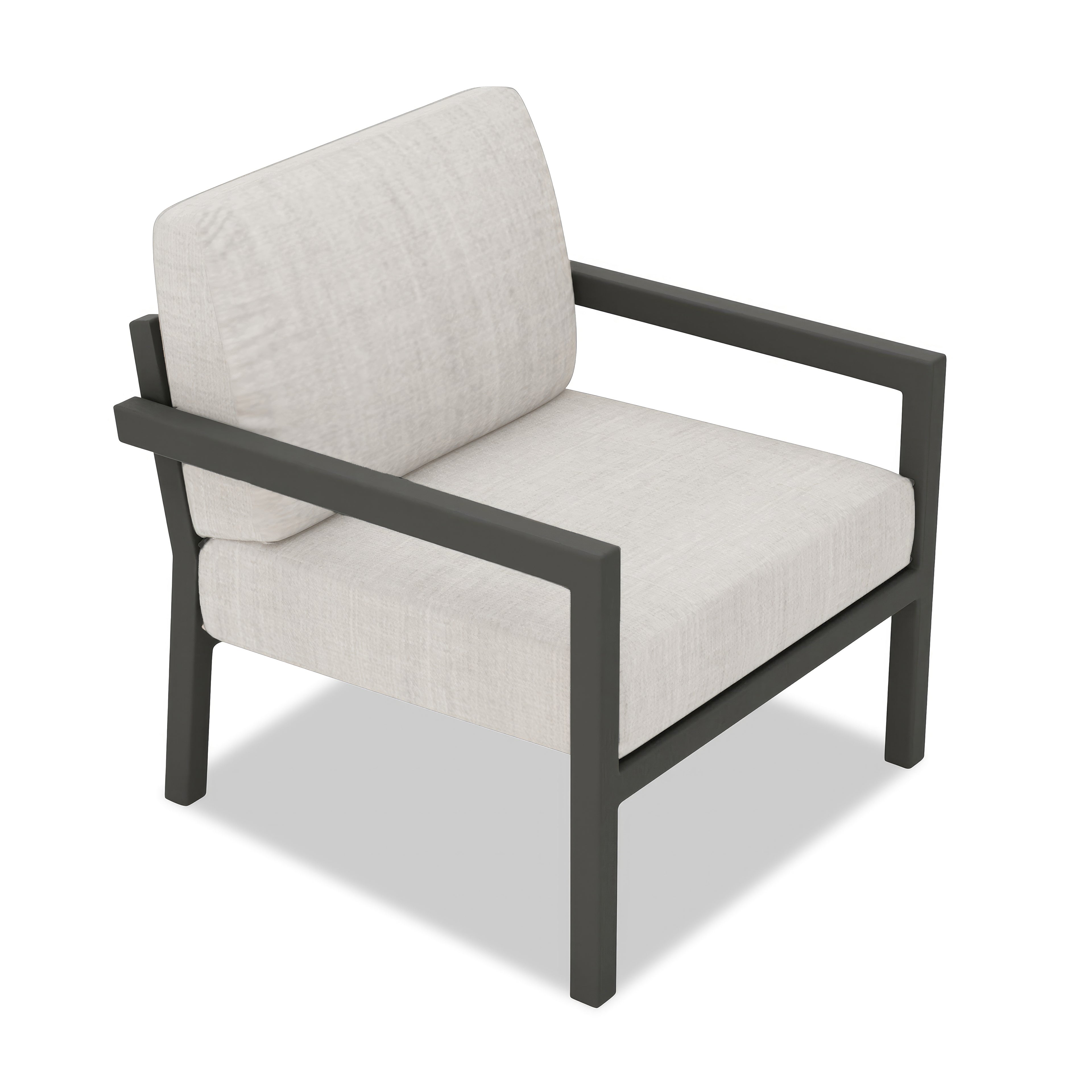 Pacifica Aluminum Club Chair#Finish_Slate#Fabric_Cast Silver
