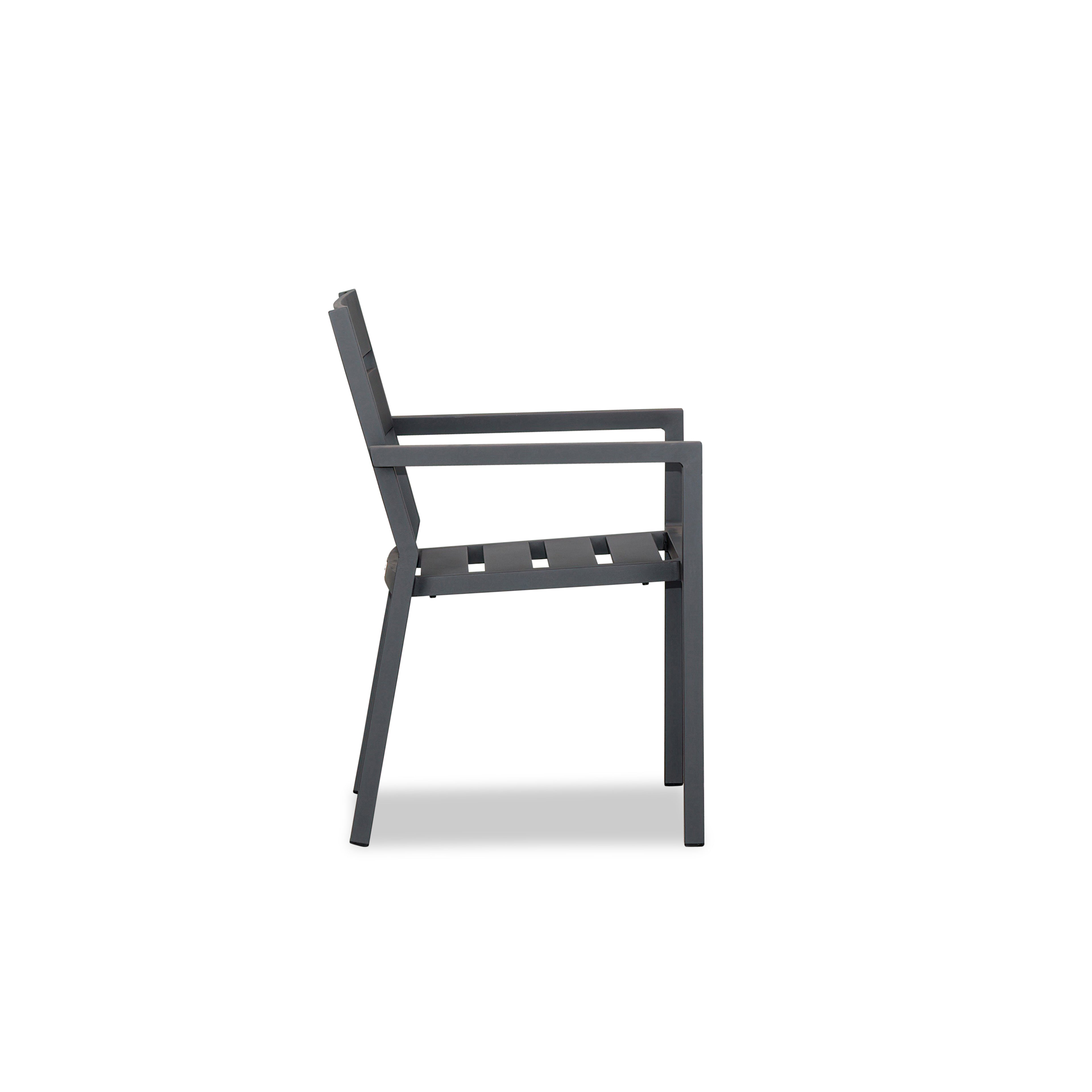 Pacifica Aluminum Dining Arm Chair#Finish_Slate