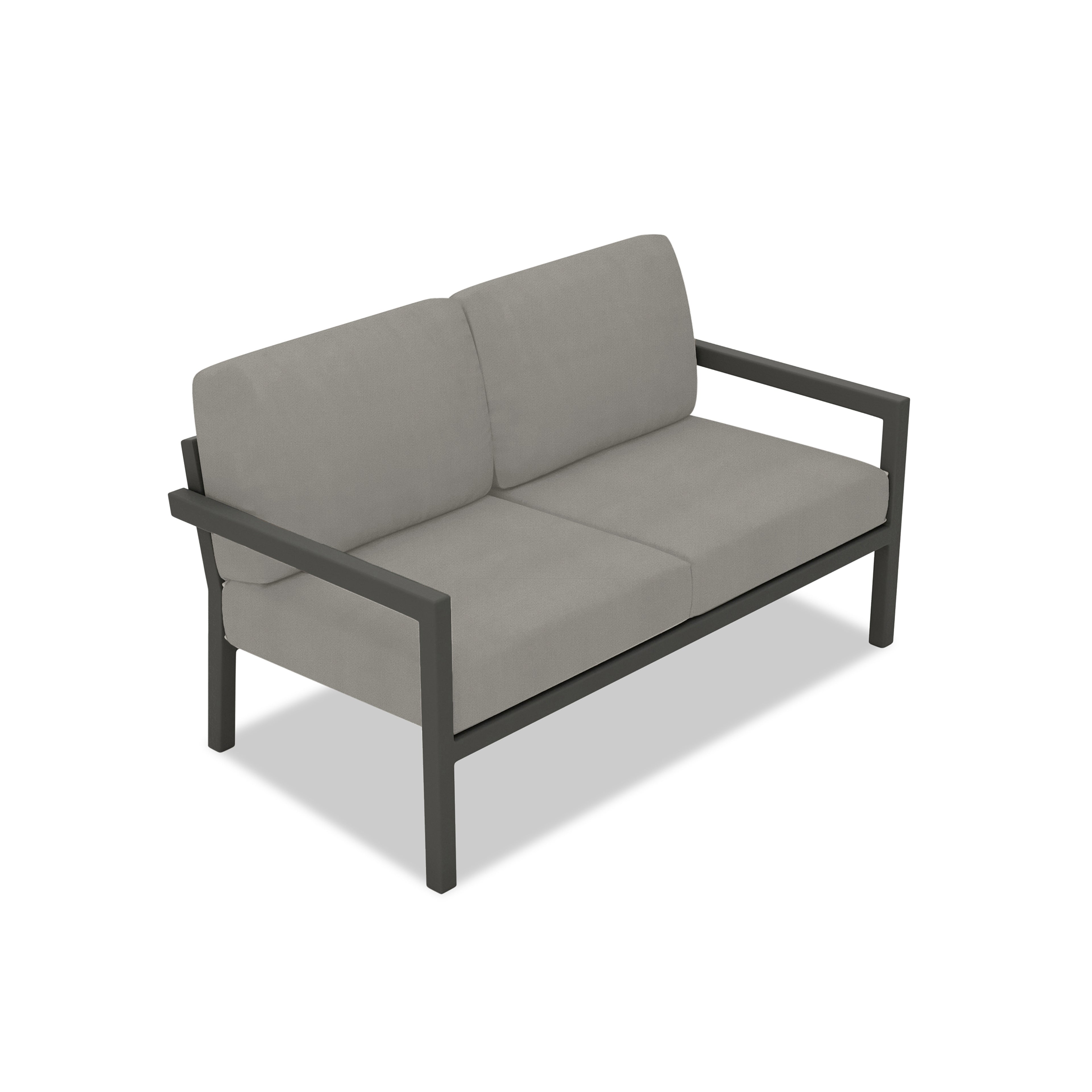 Pacifica Loveseat Aluminum#Finish_Slate#Fabric_Canvas Charcoal