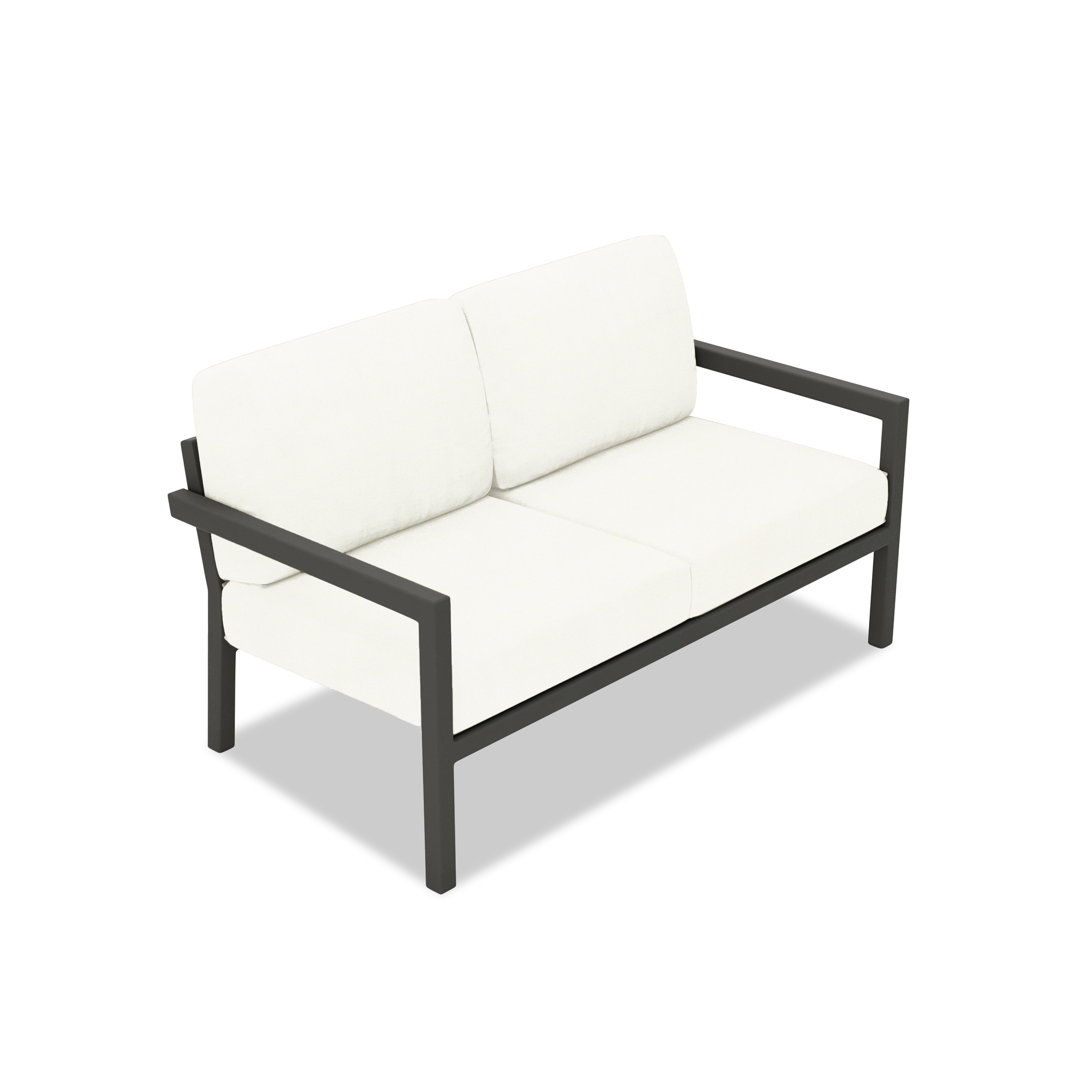 Pacifica Loveseat Aluminum#Finish_Slate#Fabric_Canvas Natural