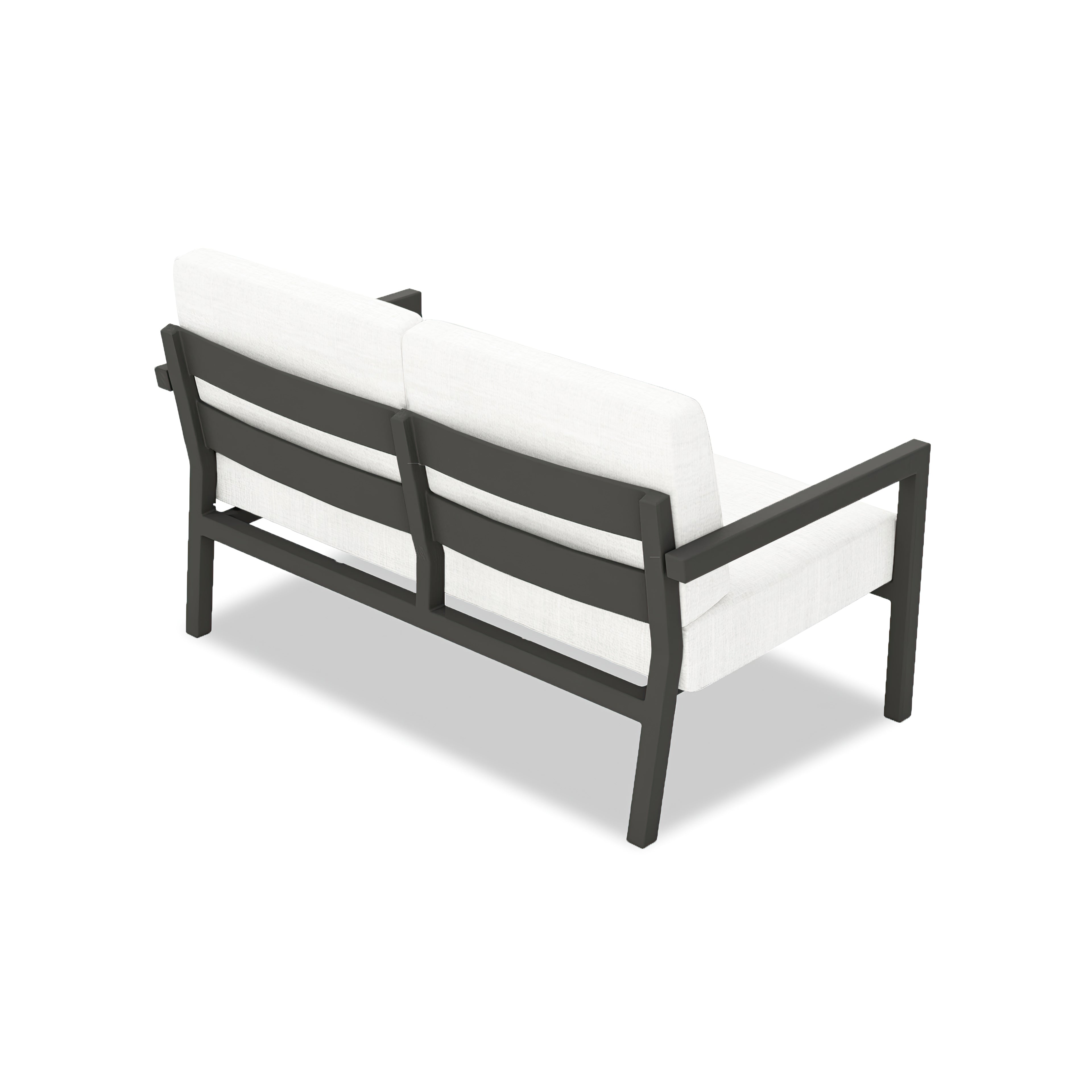 Pacifica Loveseat Aluminum#Finish_Slate#Fabric_Canvas Natural