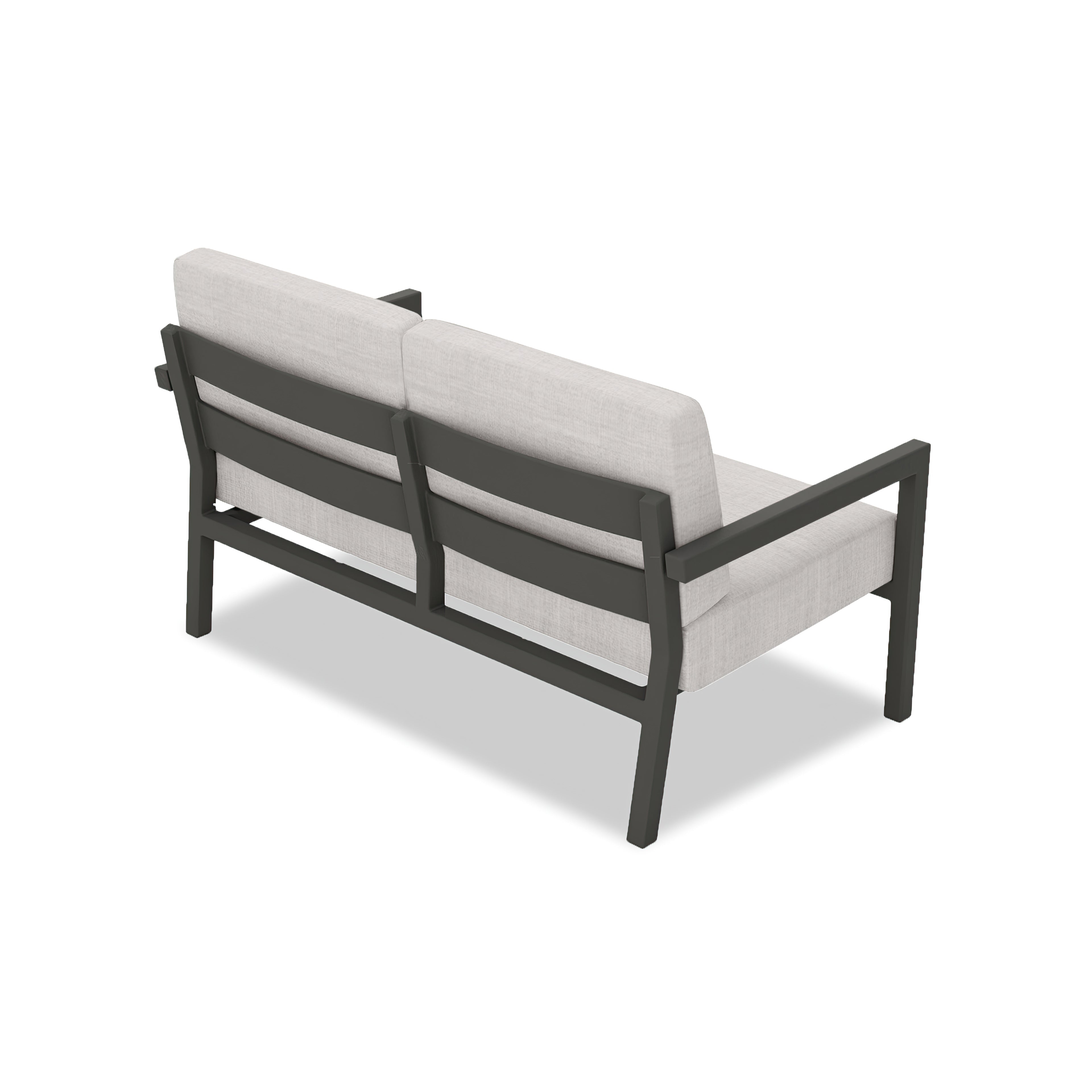 Pacifica Loveseat Aluminum#Finish_Slate#Fabric_Cast Silver