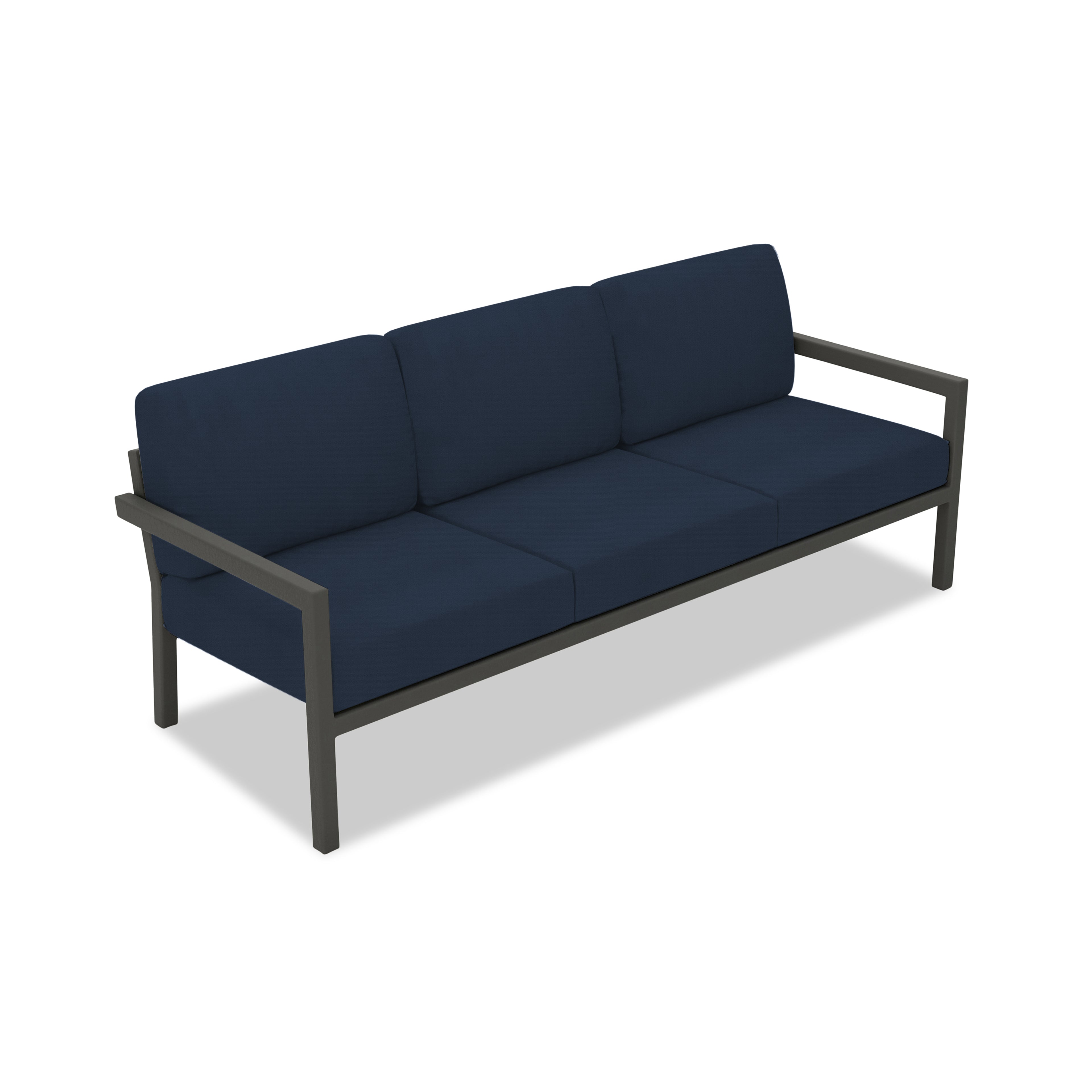 Pacifica Aluminum Sofa#Finish_Slate#Fabric_Spectrum Indigo