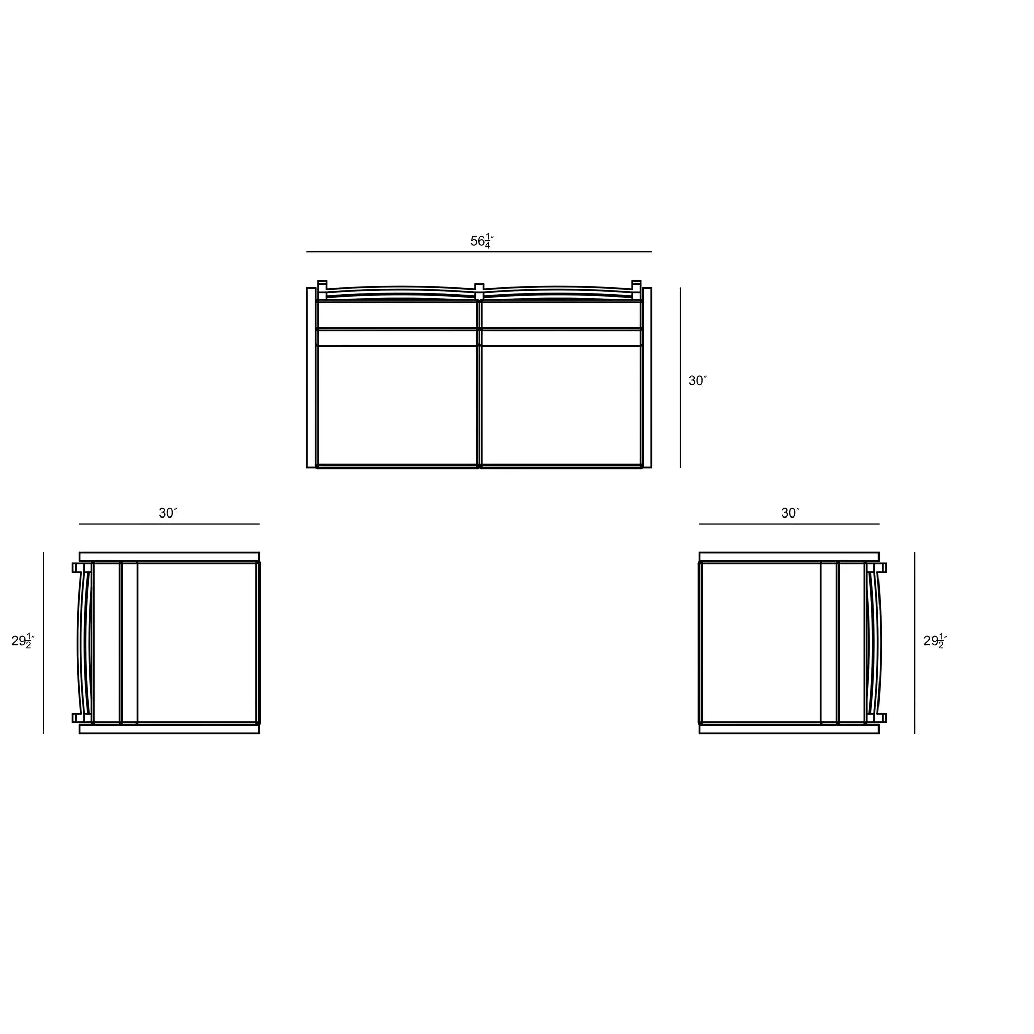 Harmonia Living Pacifica 3 Piece Aluminum Loveseat Set