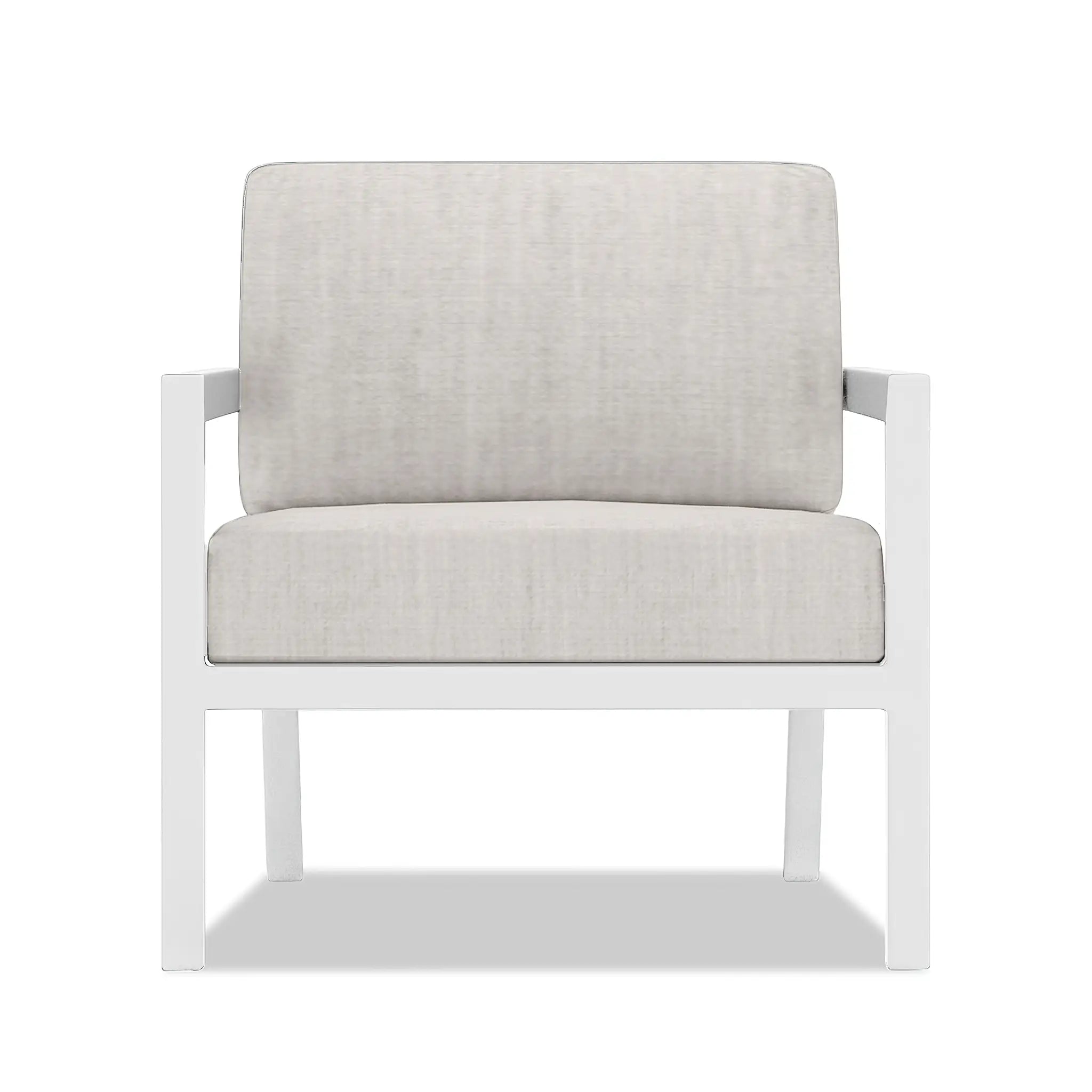 Pacifica 3 Piece Aluminum Loveseat Set#Finish_White#Fabric_Cast Silver