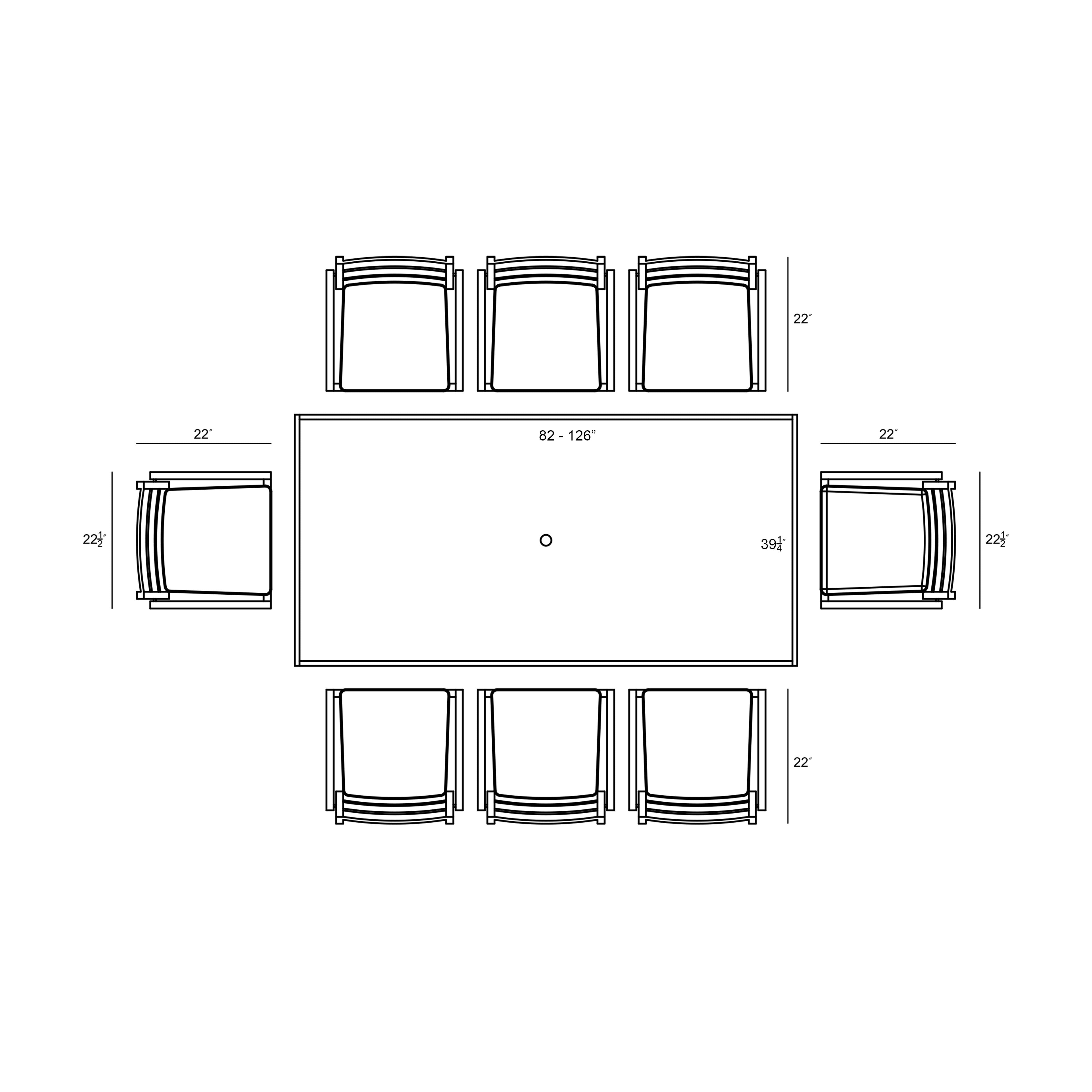Pacifica 9 Piece Extendable Dining Set