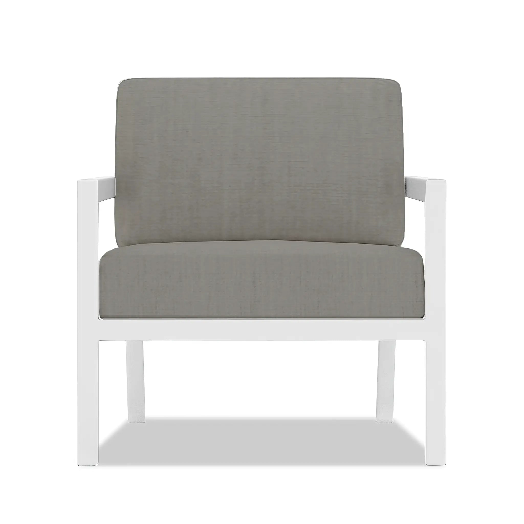 Pacifica Aluminum Club Chair#Finish_White#Fabric_Canvas Charcoal