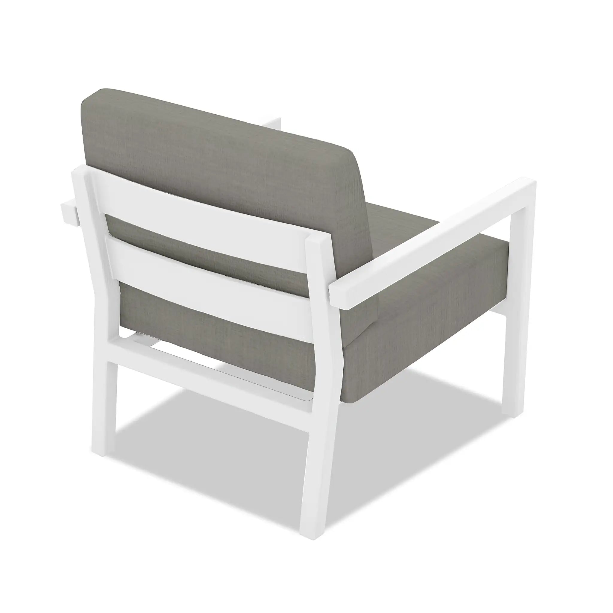 Pacifica Aluminum Club Chair#Finish_White#Fabric_Canvas Charcoal