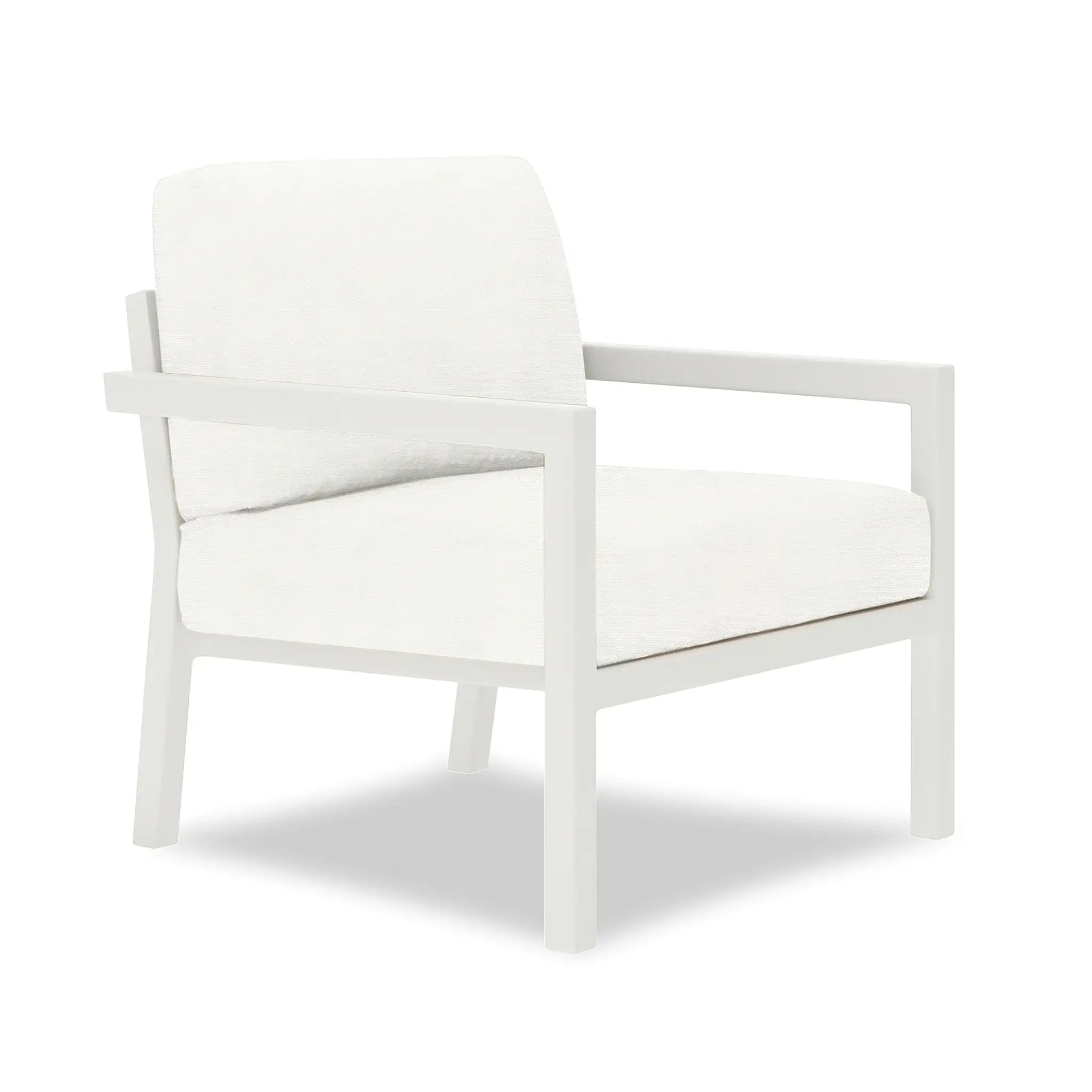 Pacifica Aluminum Club Chair#Finish_White#Fabric_Canvas Natural