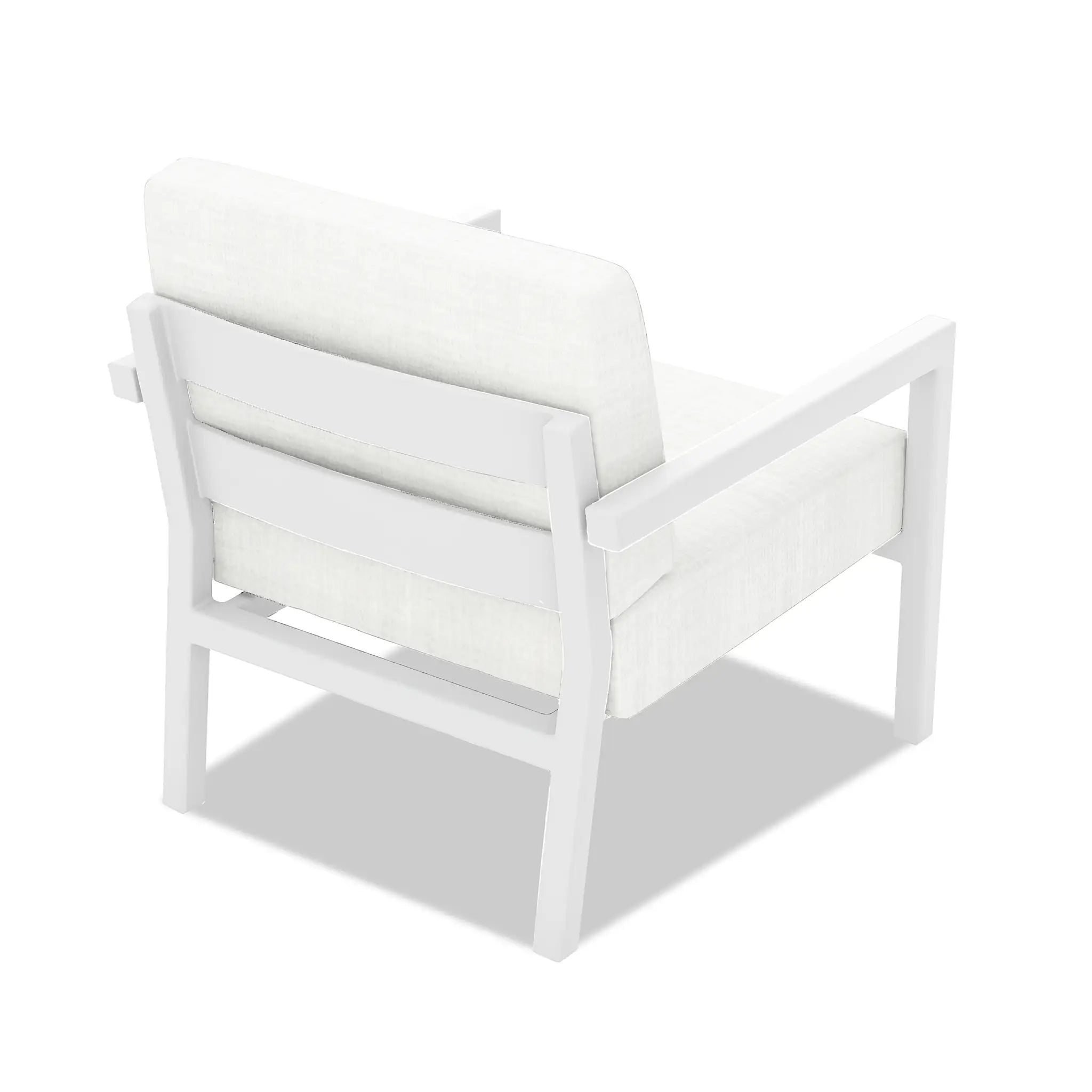 Pacifica Aluminum Club Chair#Finish_White#Fabric_Canvas Natural