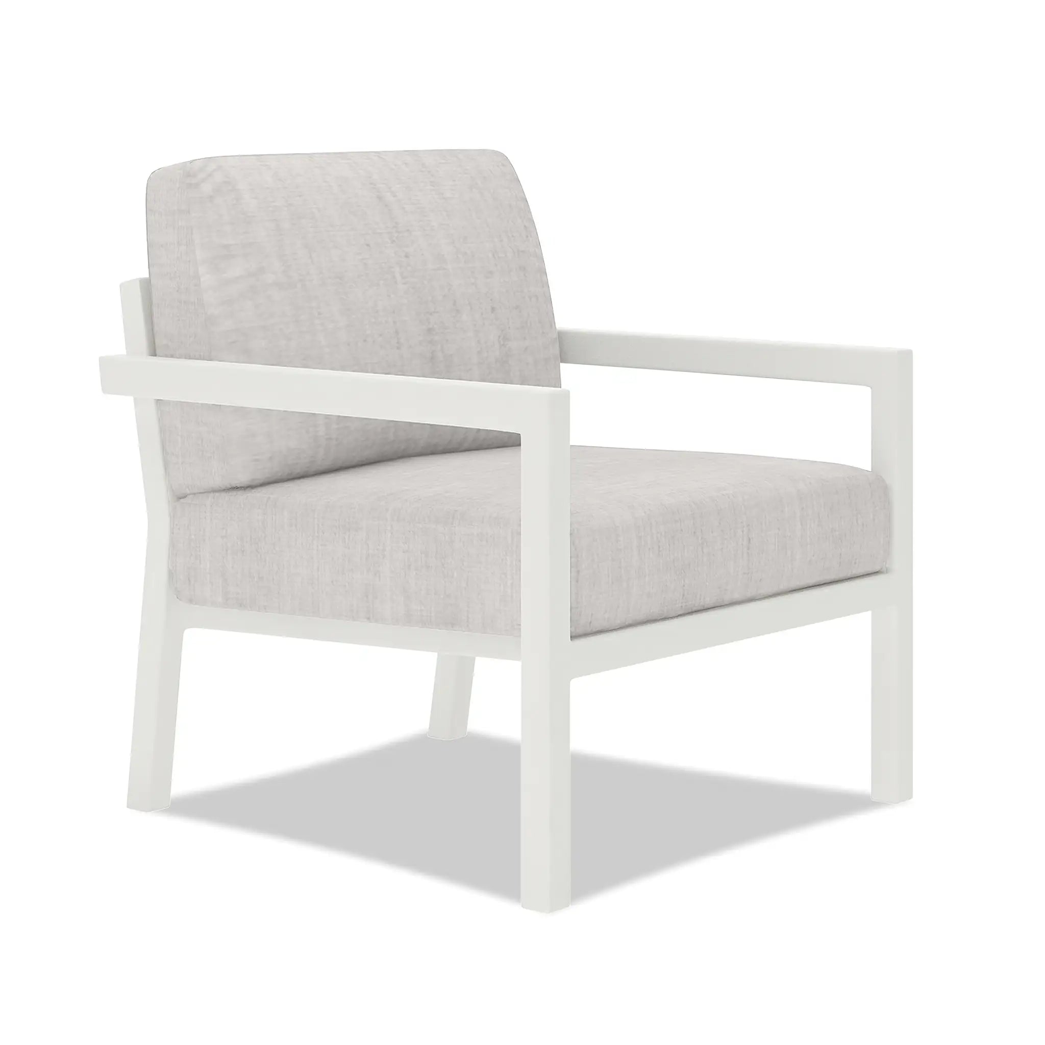 Pacifica Aluminum Club Chair#Finish_White#Fabric_Cast Silver