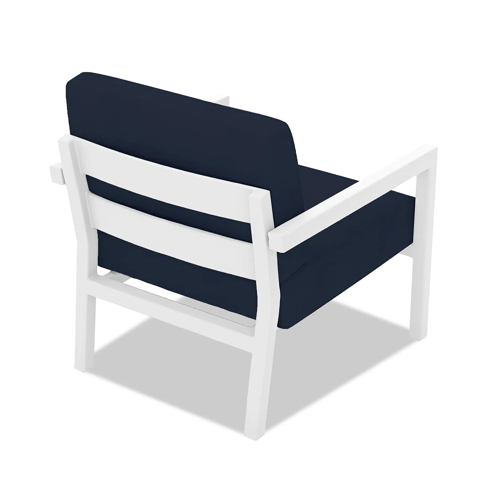 Pacifica Aluminum Club Chair#Finish_White#Fabric_Spectrum Indigo