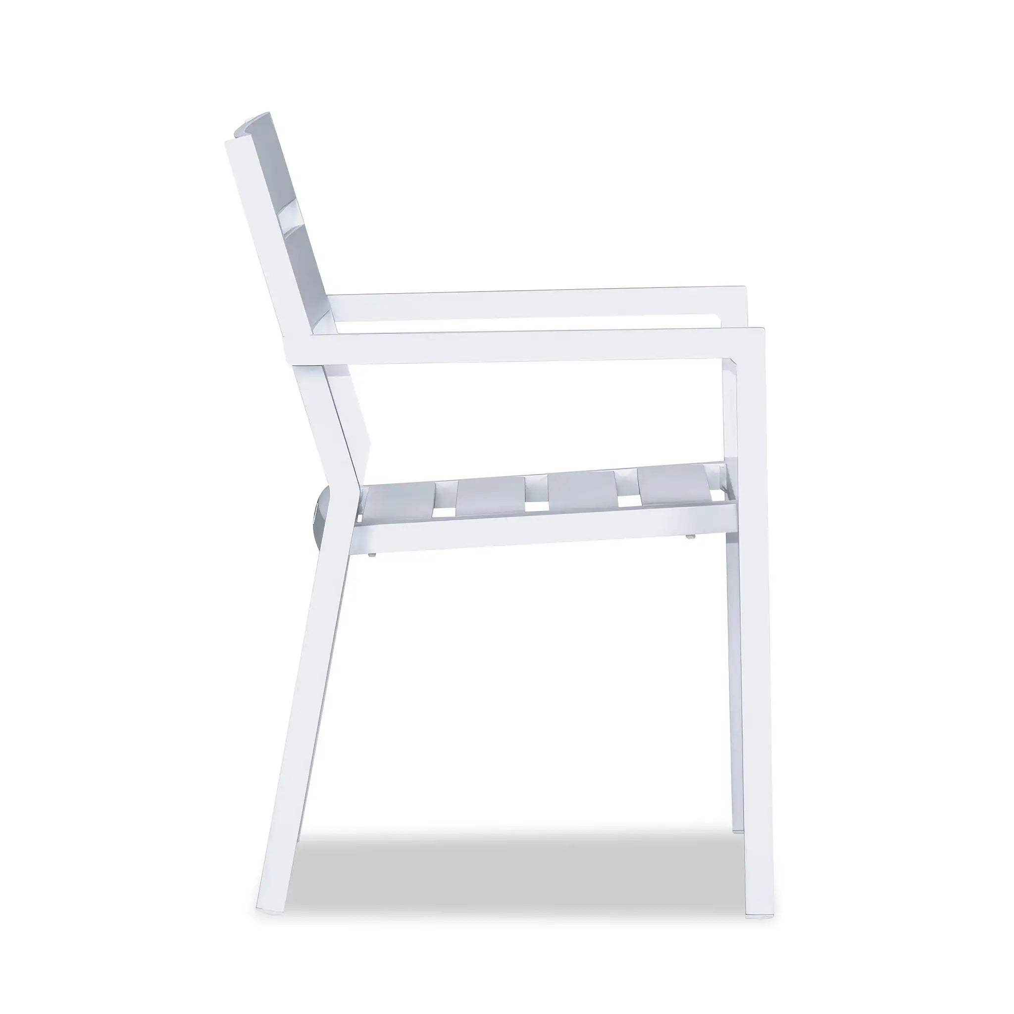 Pacifica Aluminum Dining Arm Chair#Finish_White