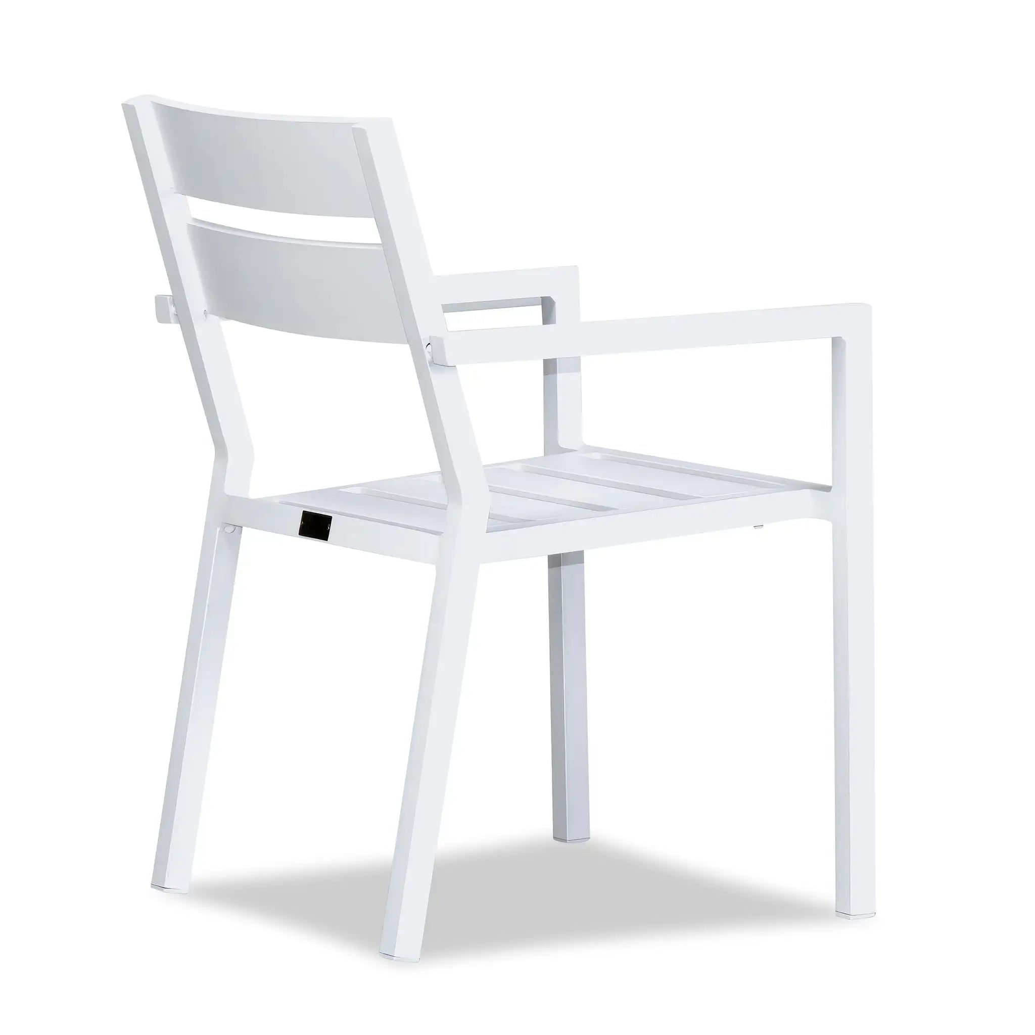 Pacifica Aluminum Dining Arm Chair#Finish_White