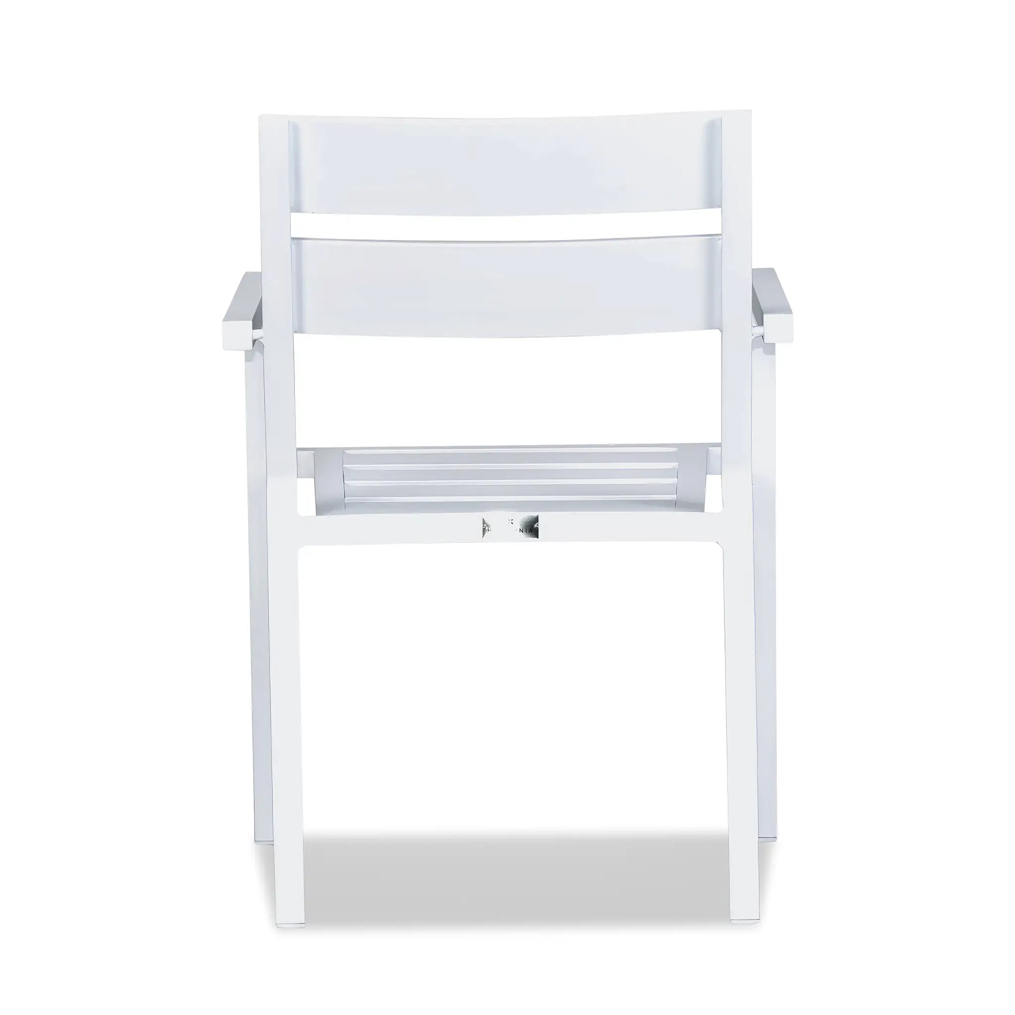 Pacifica Aluminum Dining Arm Chair#Finish_White
