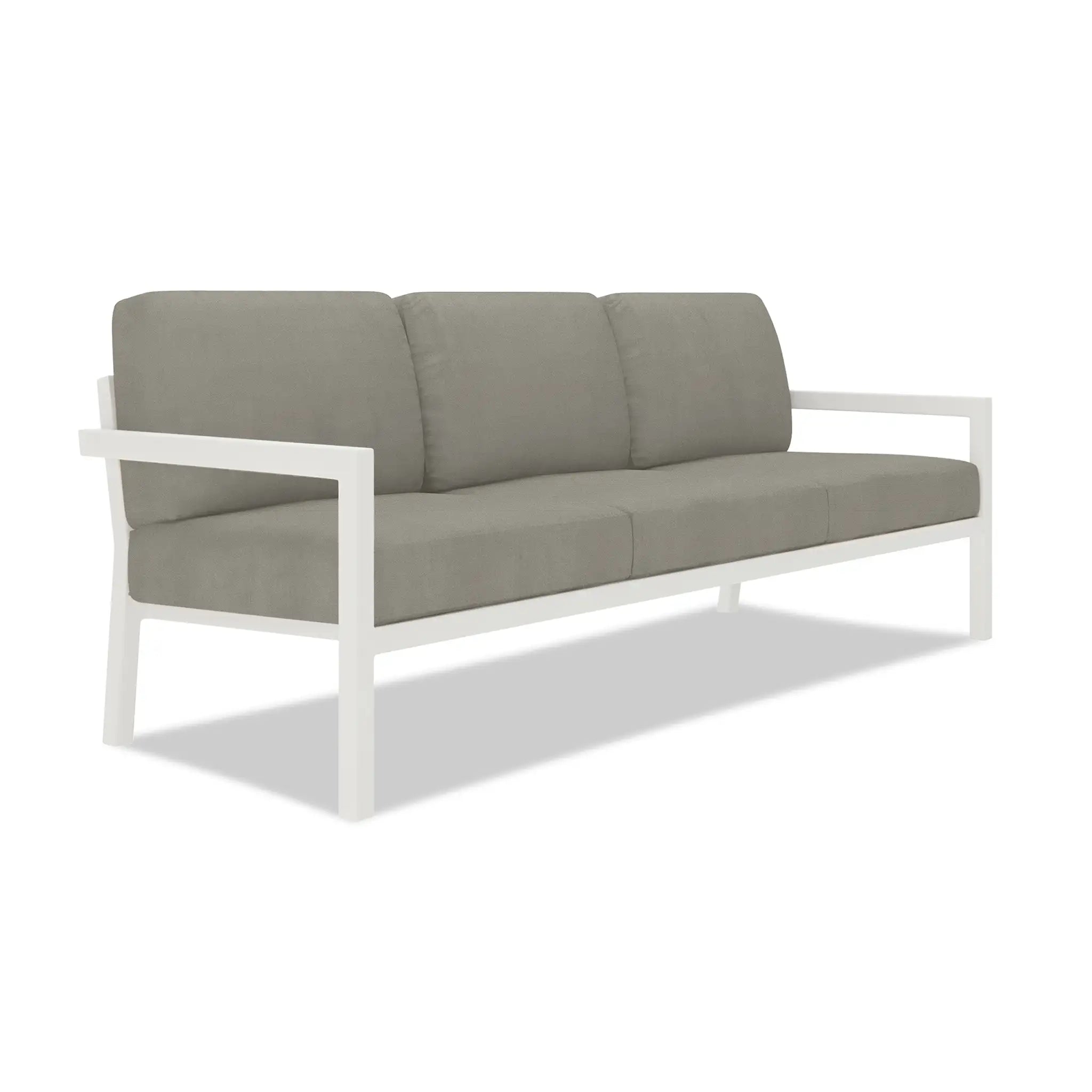 Pacifica Aluminum Sofa#Finish_White#Fabric_Canvas Charcoal