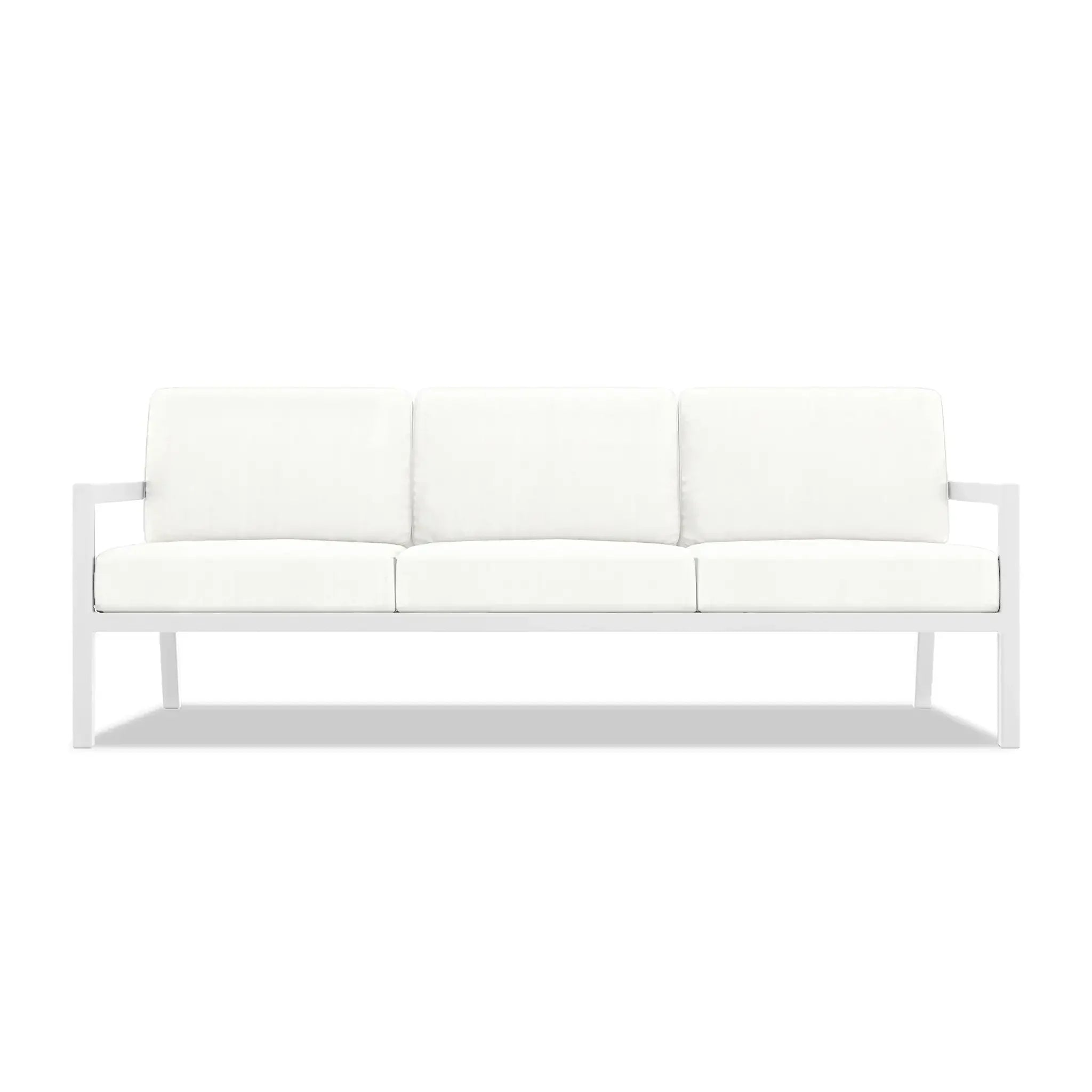Pacifica Aluminum Sofa#Finish_White#Fabric_Canvas Natural