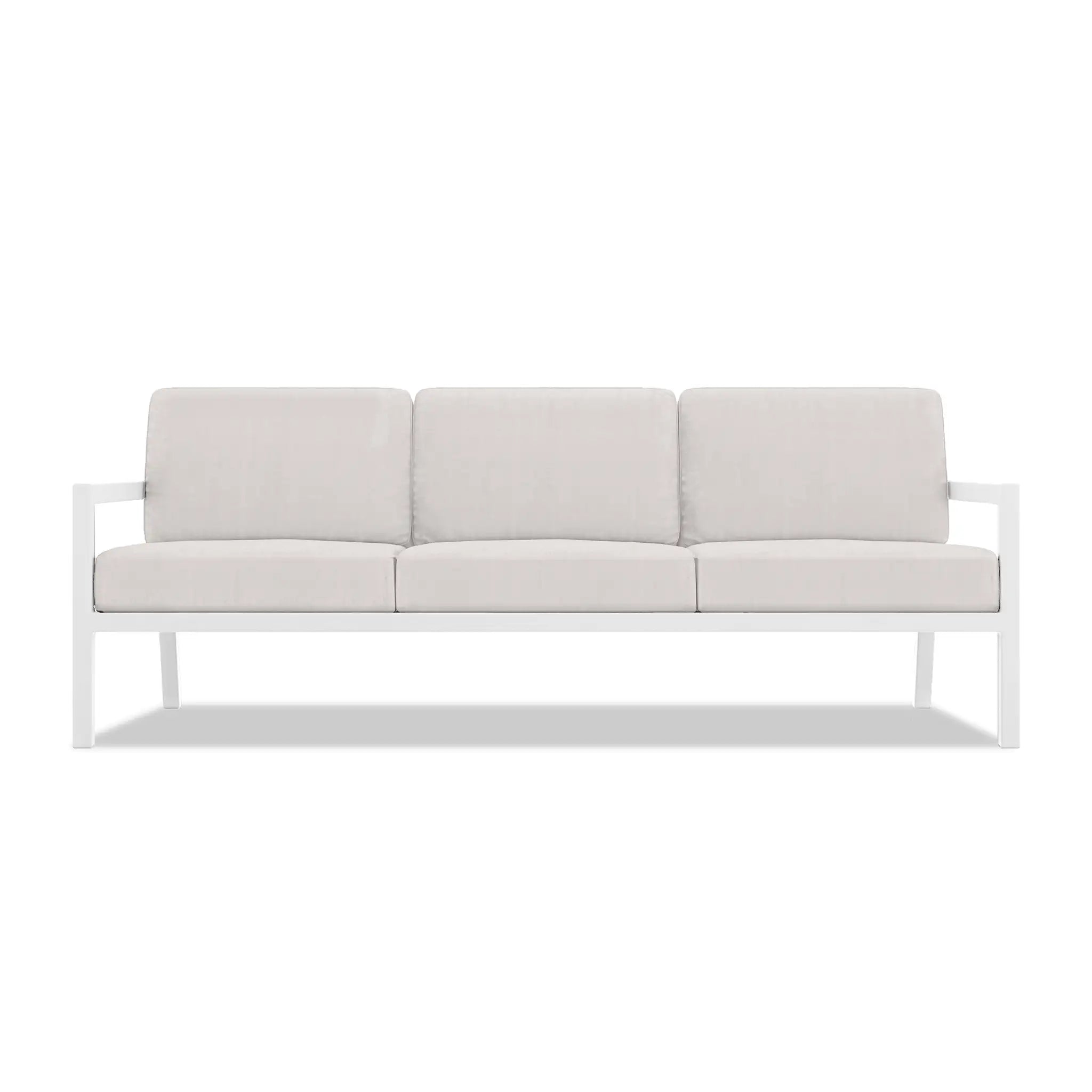Pacifica Aluminum Sofa#Finish_White#Fabric_Cast Silver