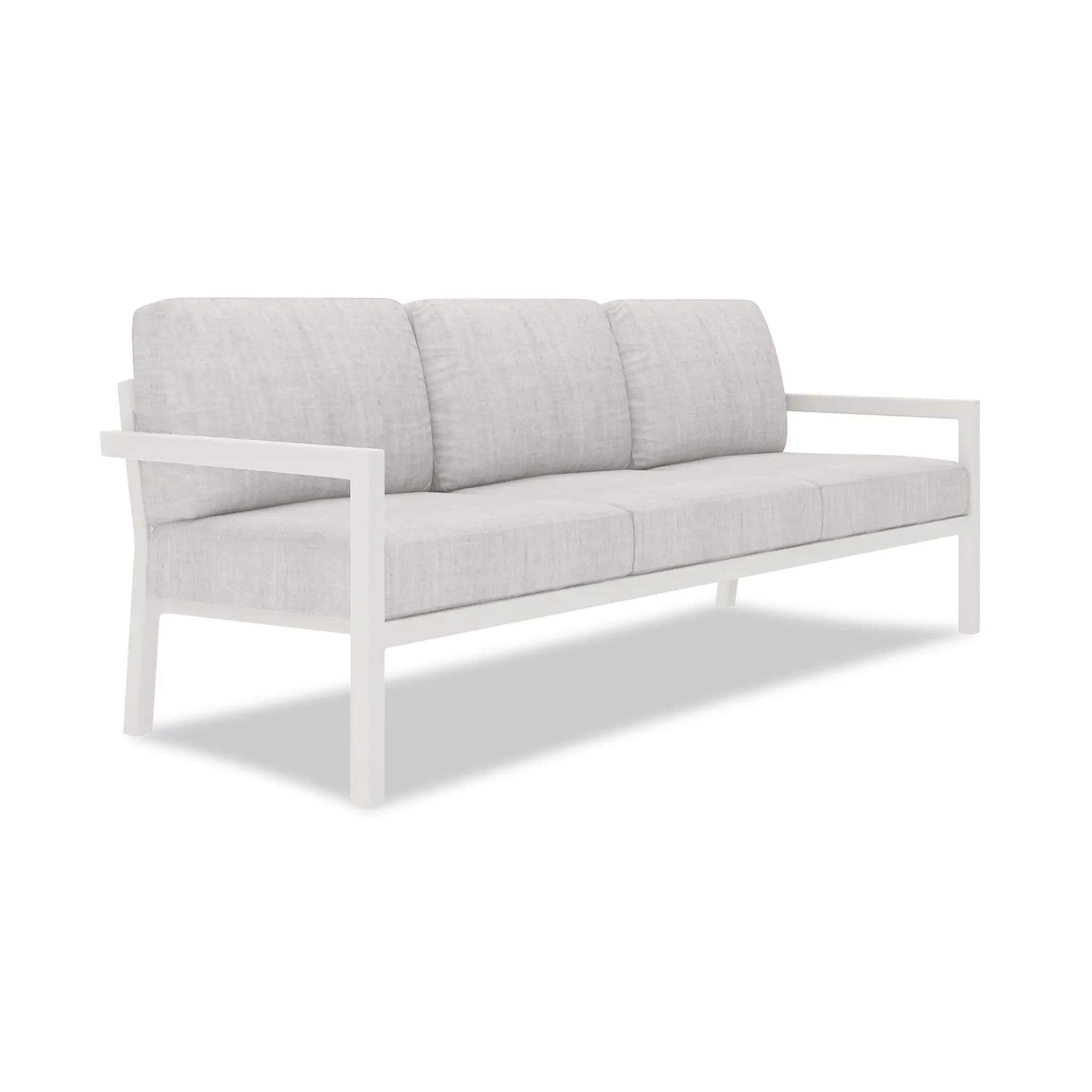 Pacifica Aluminum Sofa#Finish_White#Fabric_Cast Silver