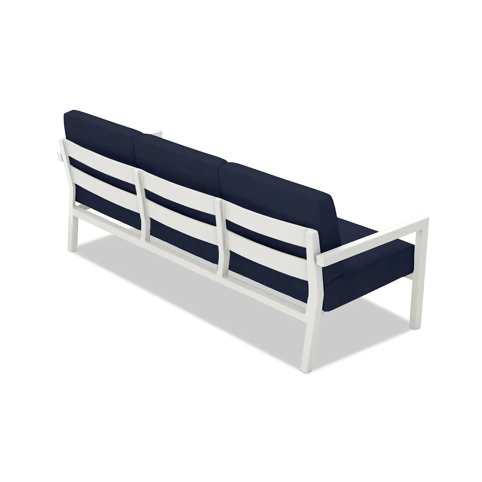 Pacifica Aluminum Sofa#Finish_White#Fabric_Spectrum Indigo