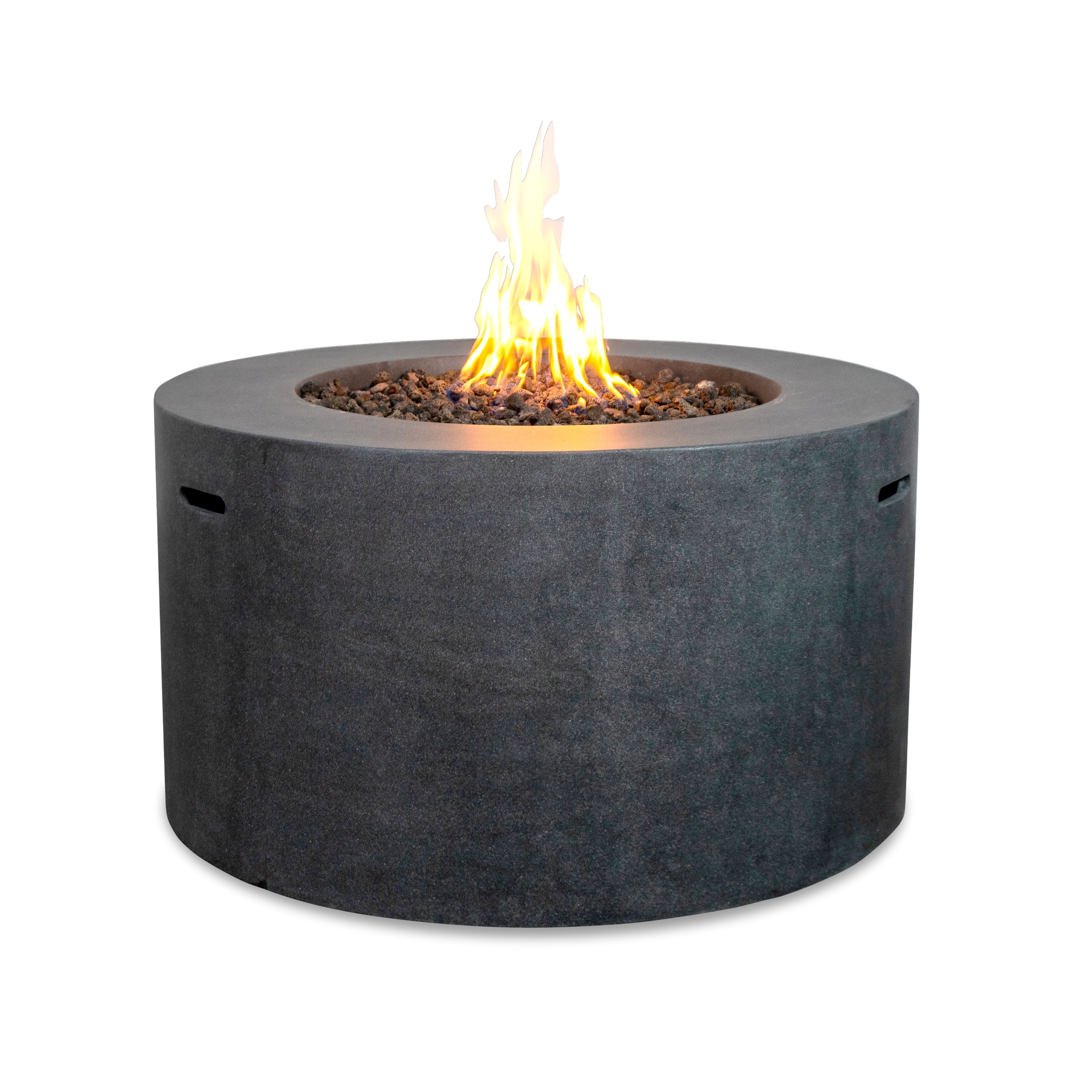Beton 42" Round Concrete Propane Gas Fire Pit with Access Door#Finish_Graphite