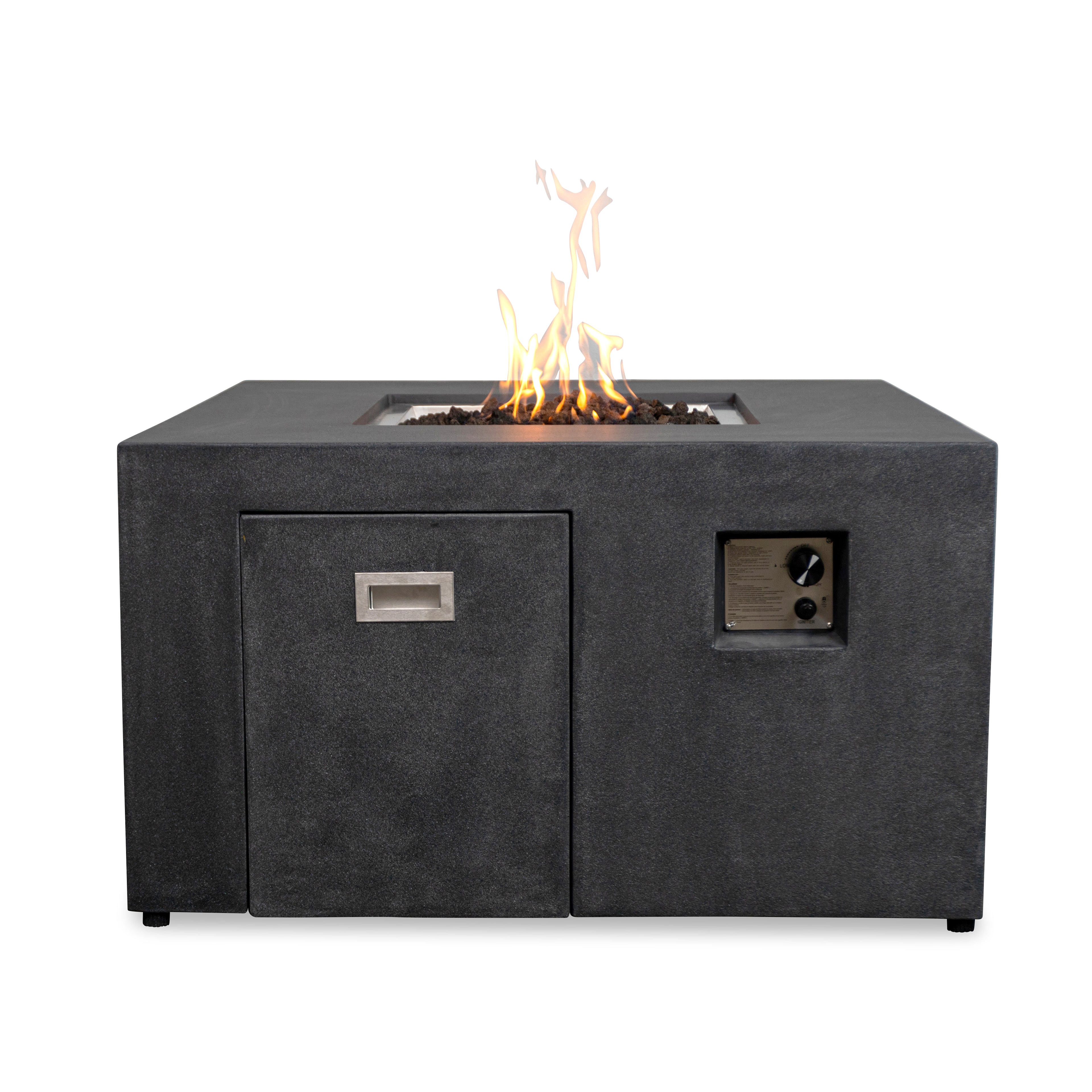 Beton 42" Square Hidden Propane Tank Gas Fire Pit#Finish_Graphite