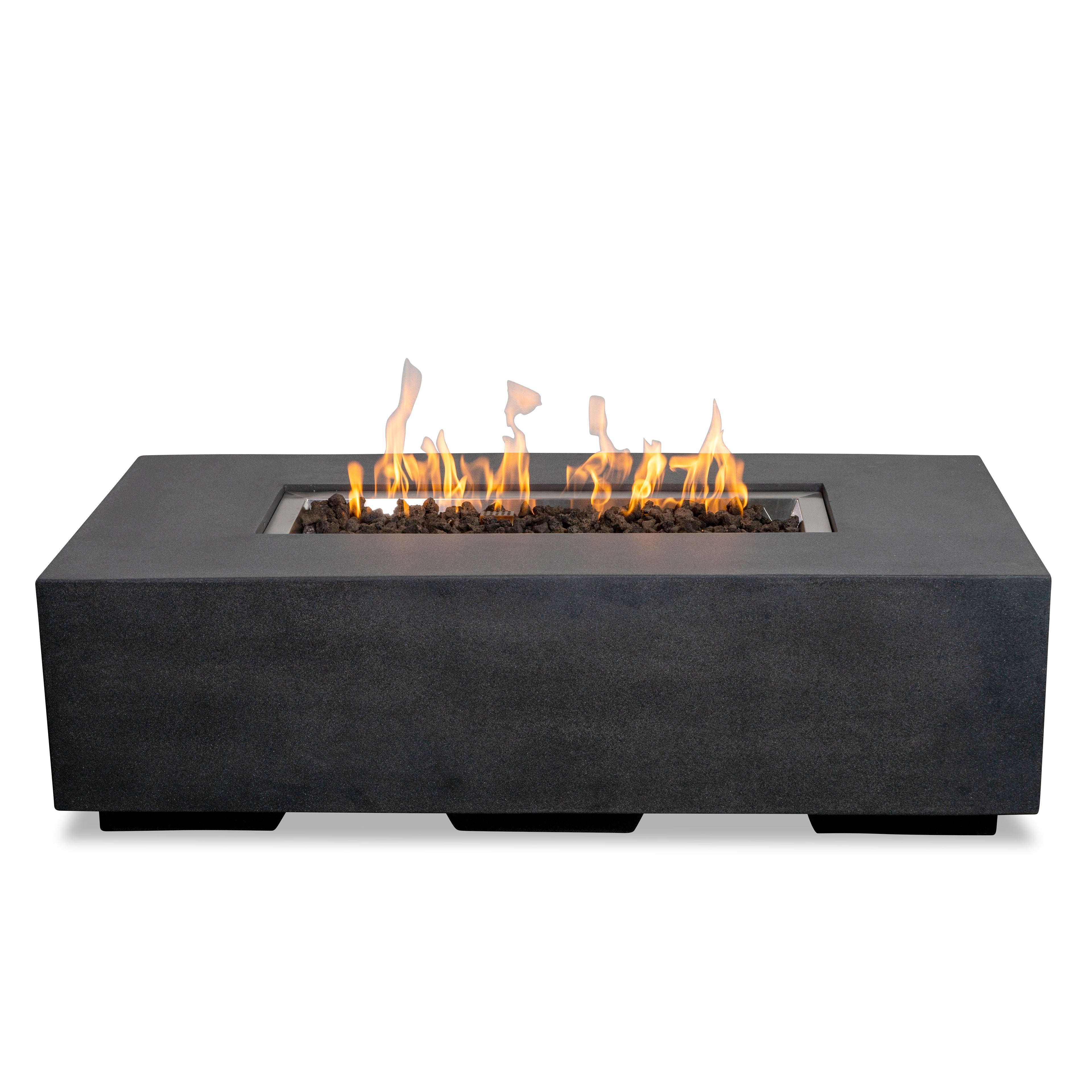 Beton 55" Rectangular Natural Gas Fire Pit#Finish_Graphite