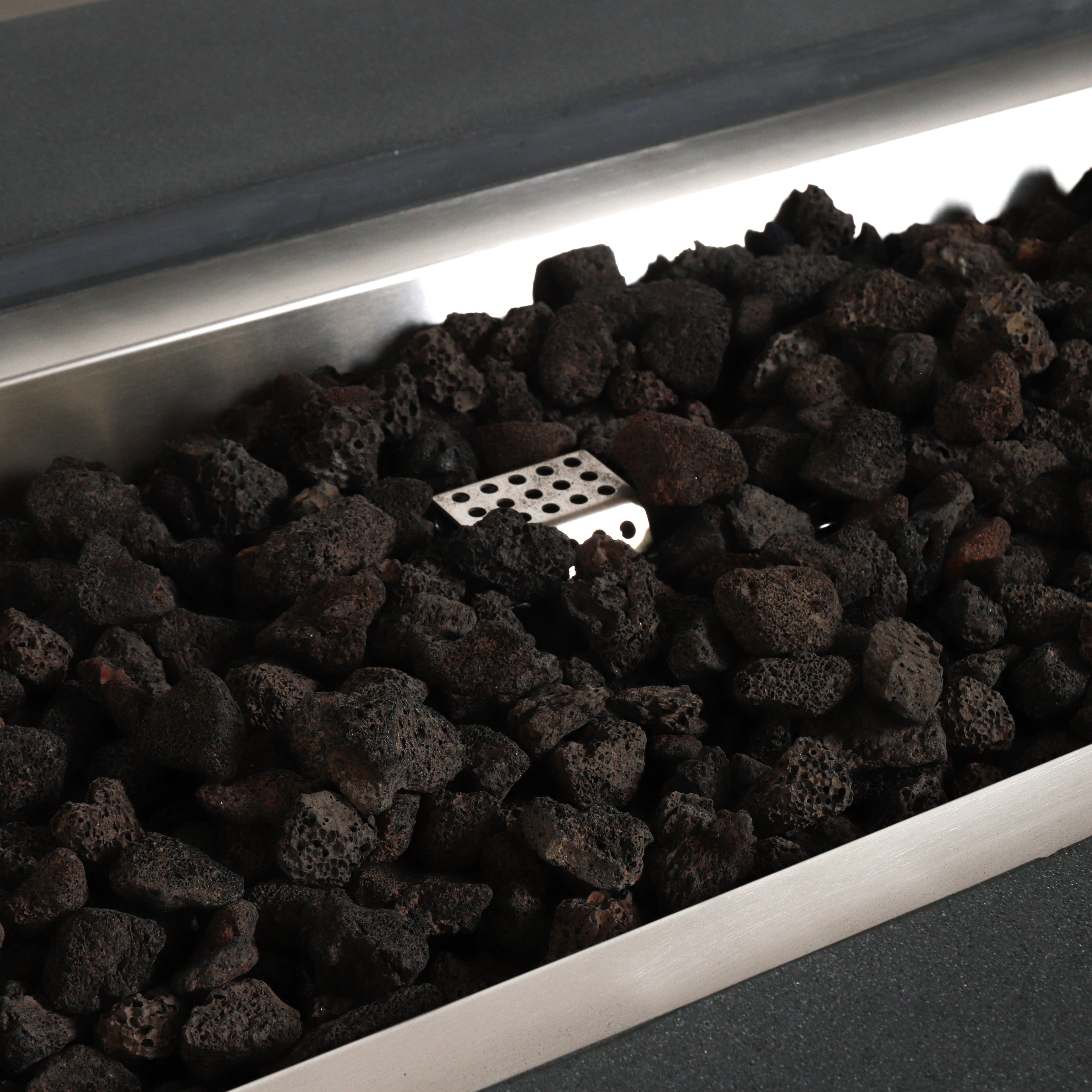 Beton 72" Rectangular Gas Fire Pit#Finish_Graphite