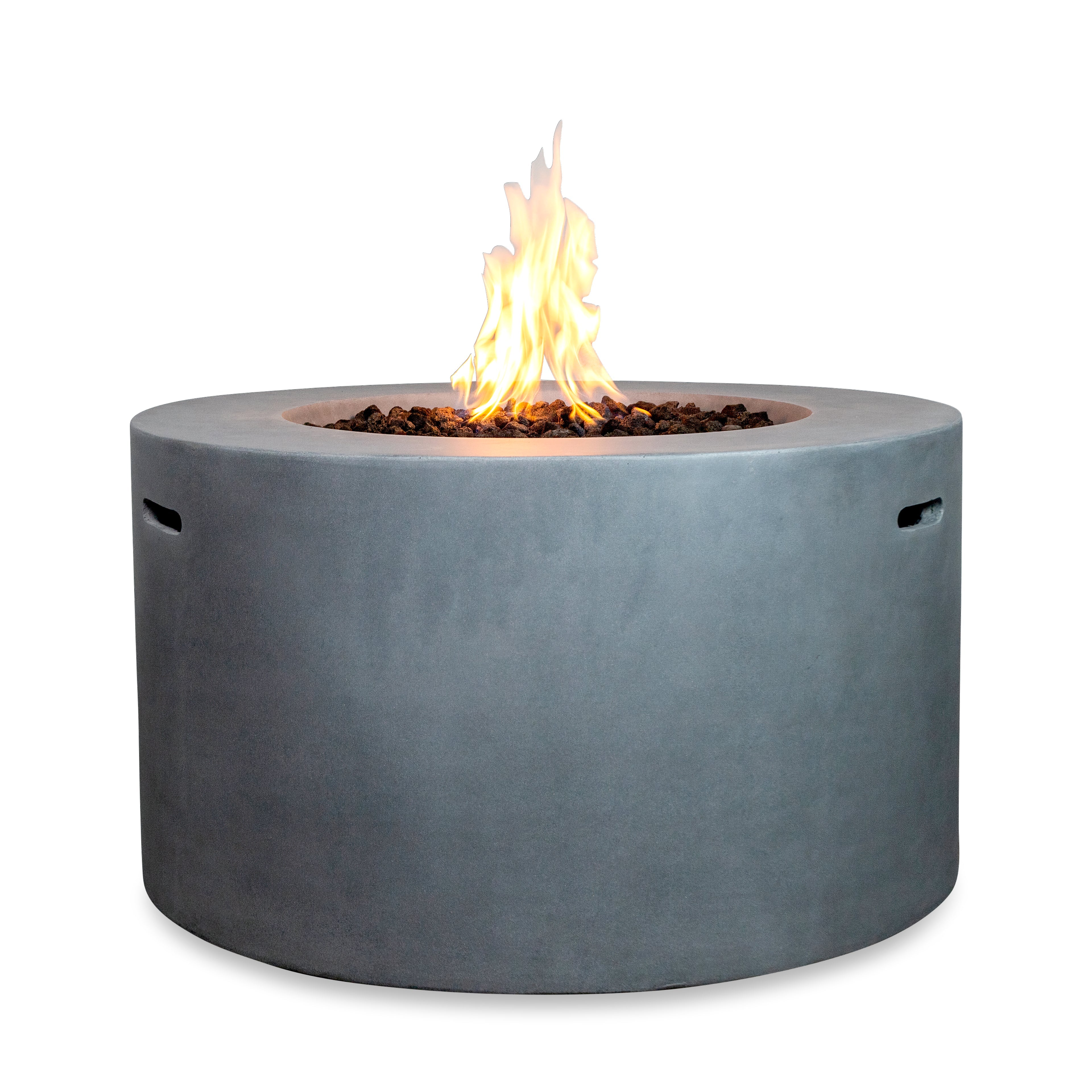Beton 42" Round Concrete Propane Gas Fire Pit with Access Door#Finish_Natural Gray