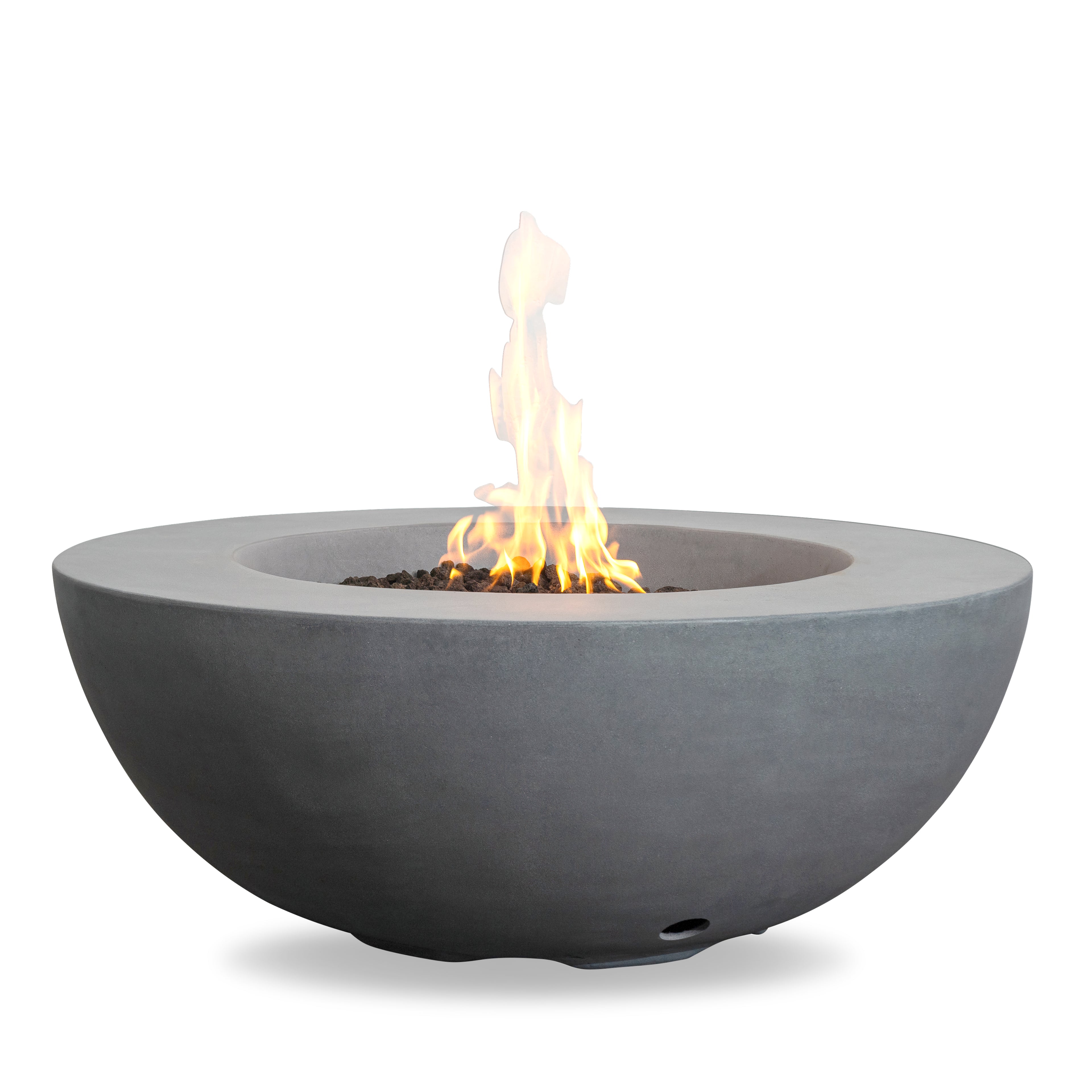 Beton 42" Round Bowl Concrete Natural Gas Fire Pit with Push Button Ignition#Finish_Natural Gray
