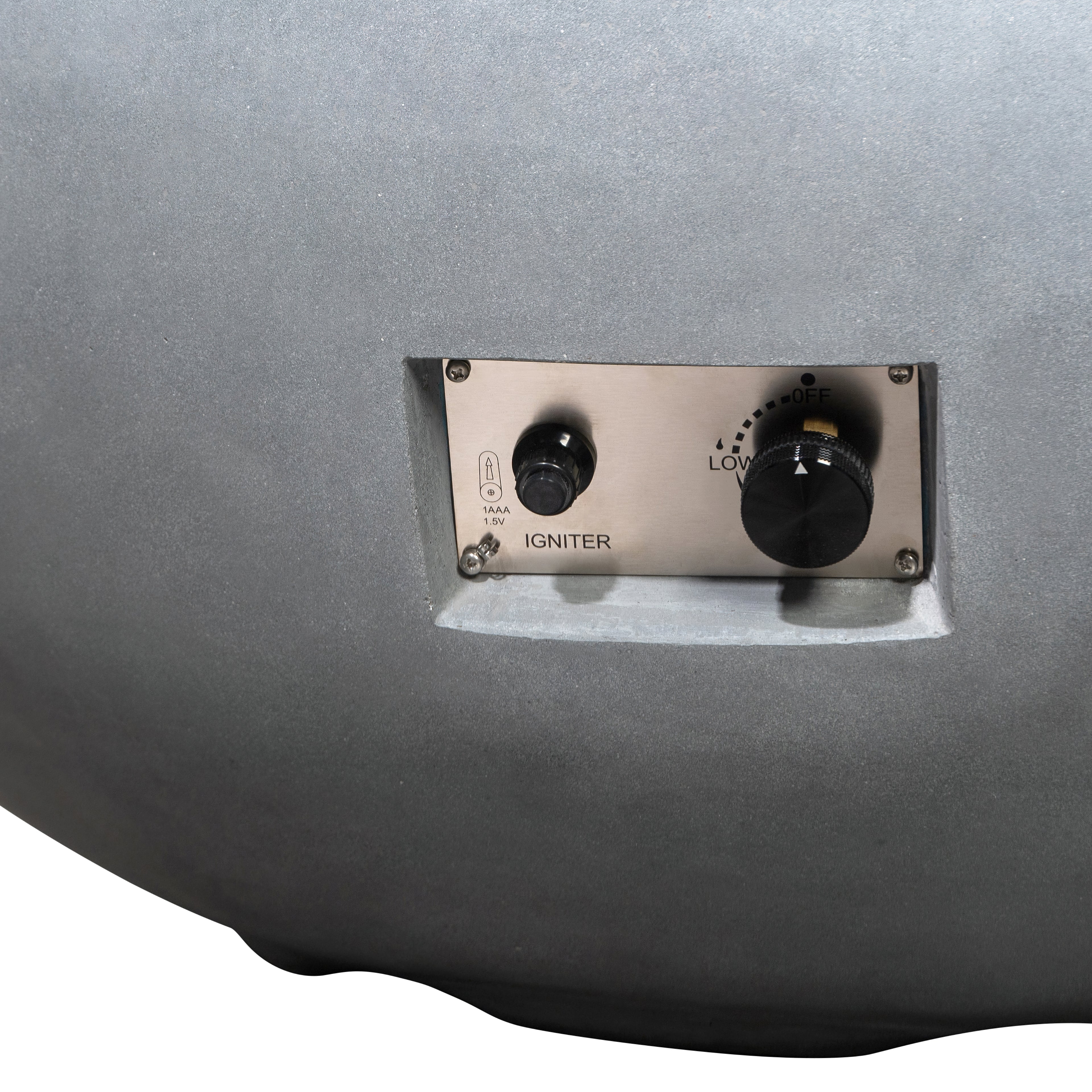 Beton 42" Round Bowl Concrete Natural Gas Fire Pit with Push Button Ignition#Finish_Natural Gray