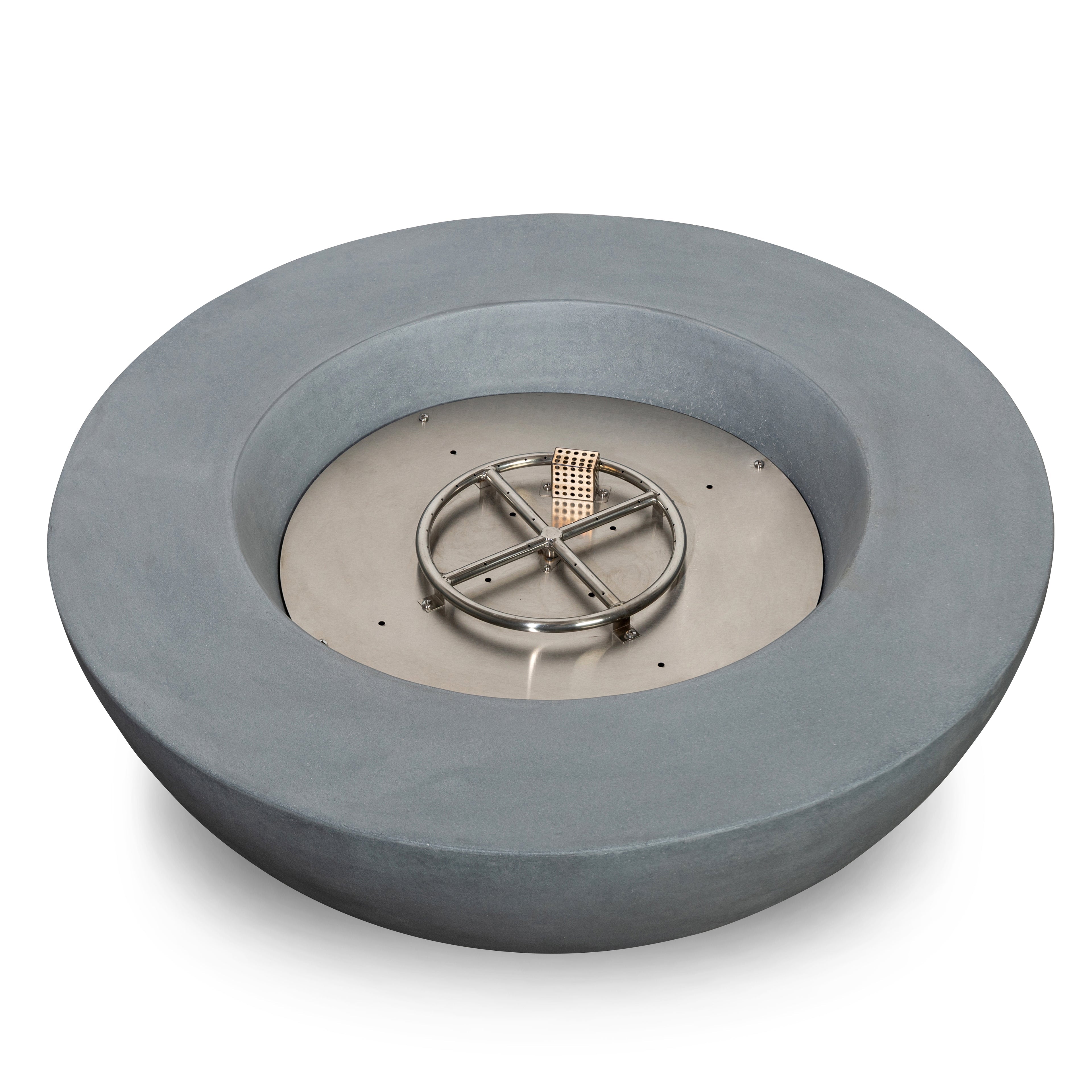 Beton 42" Round Bowl Concrete Natural Gas Fire Pit with Push Button Ignition#Finish_Natural Gray