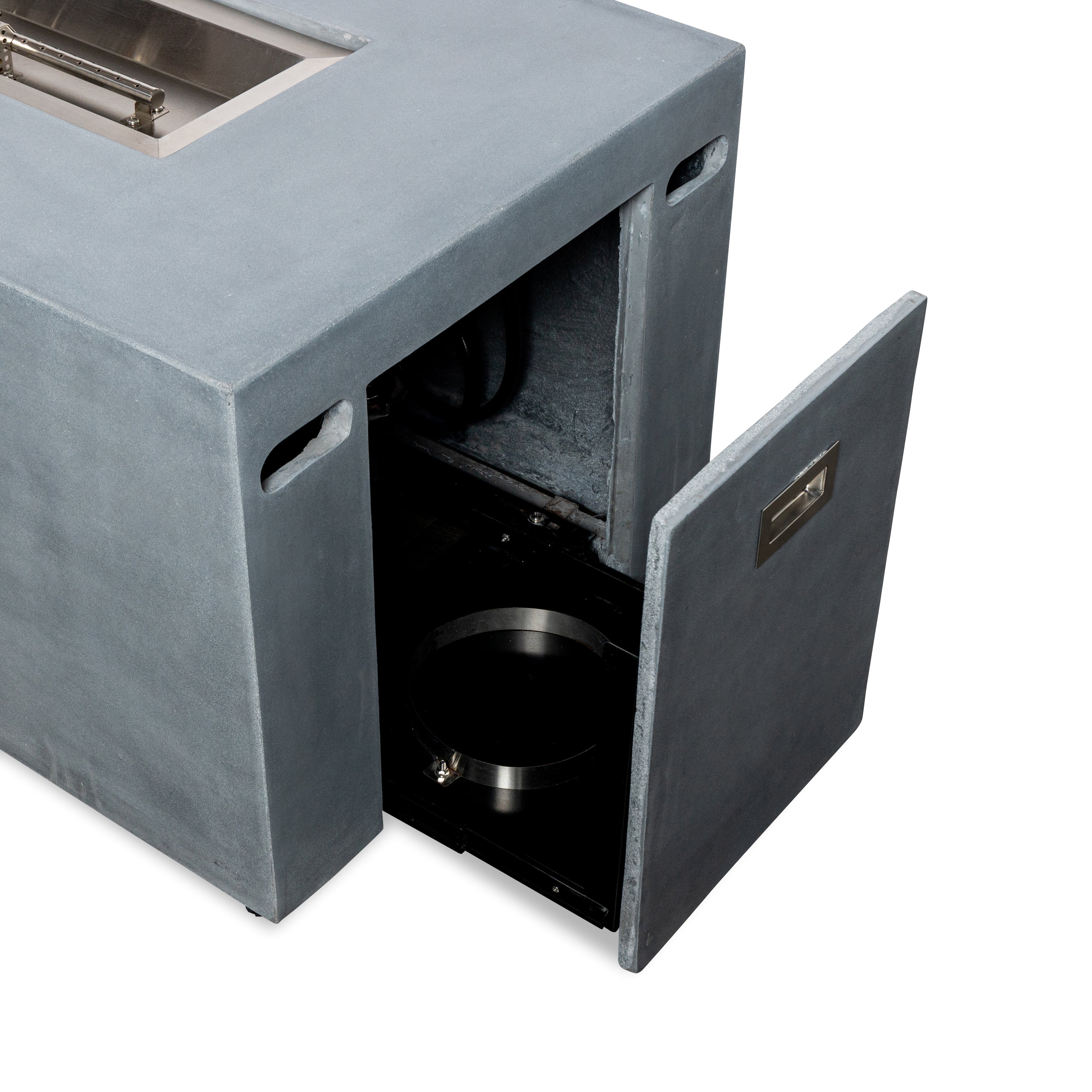 Beton 55" Rectangular Hidden Propane Gas Fire Pit#Finish_Natural Gray