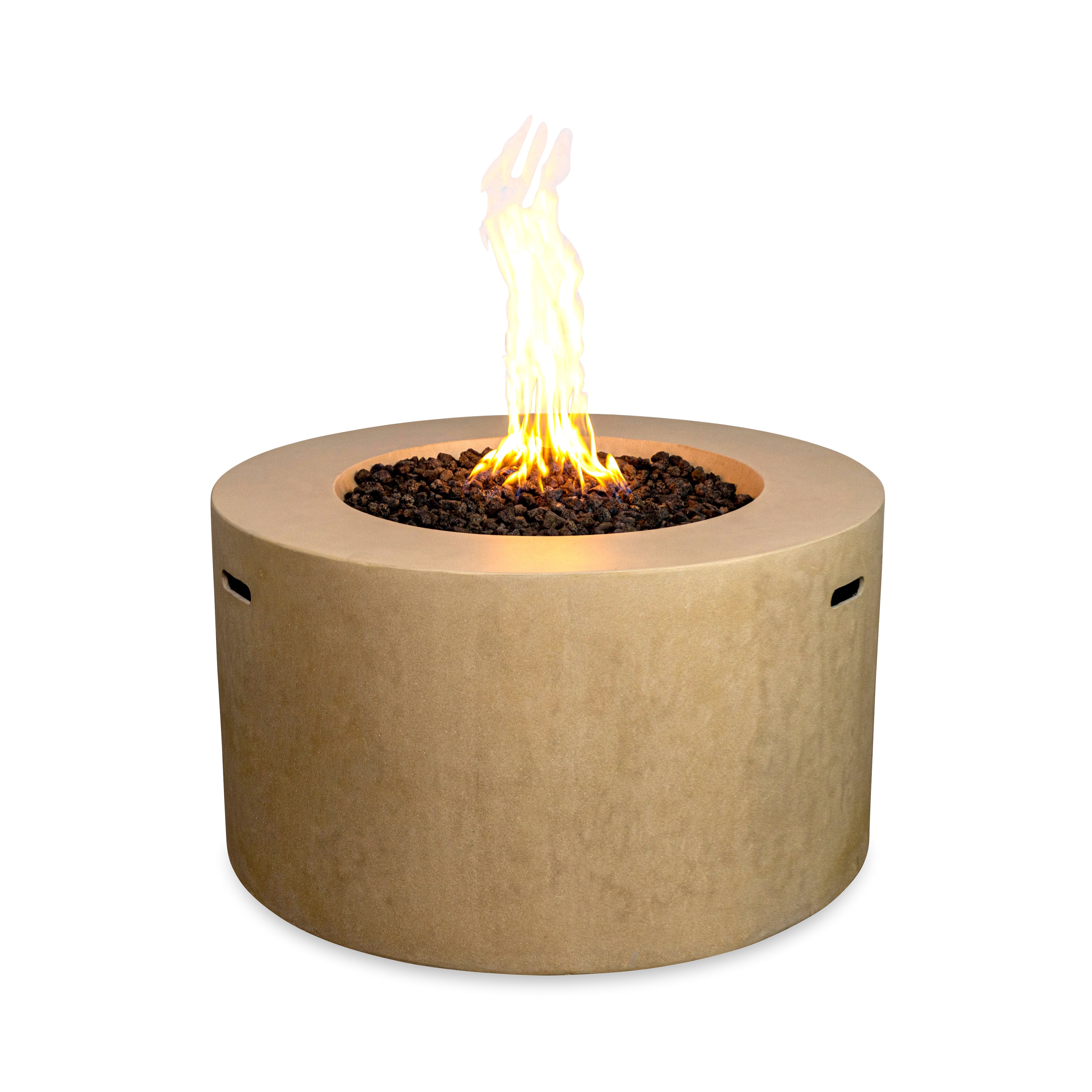 Beton 42" Round Concrete Propane Gas Fire Pit with Access Door#Finish_Sand