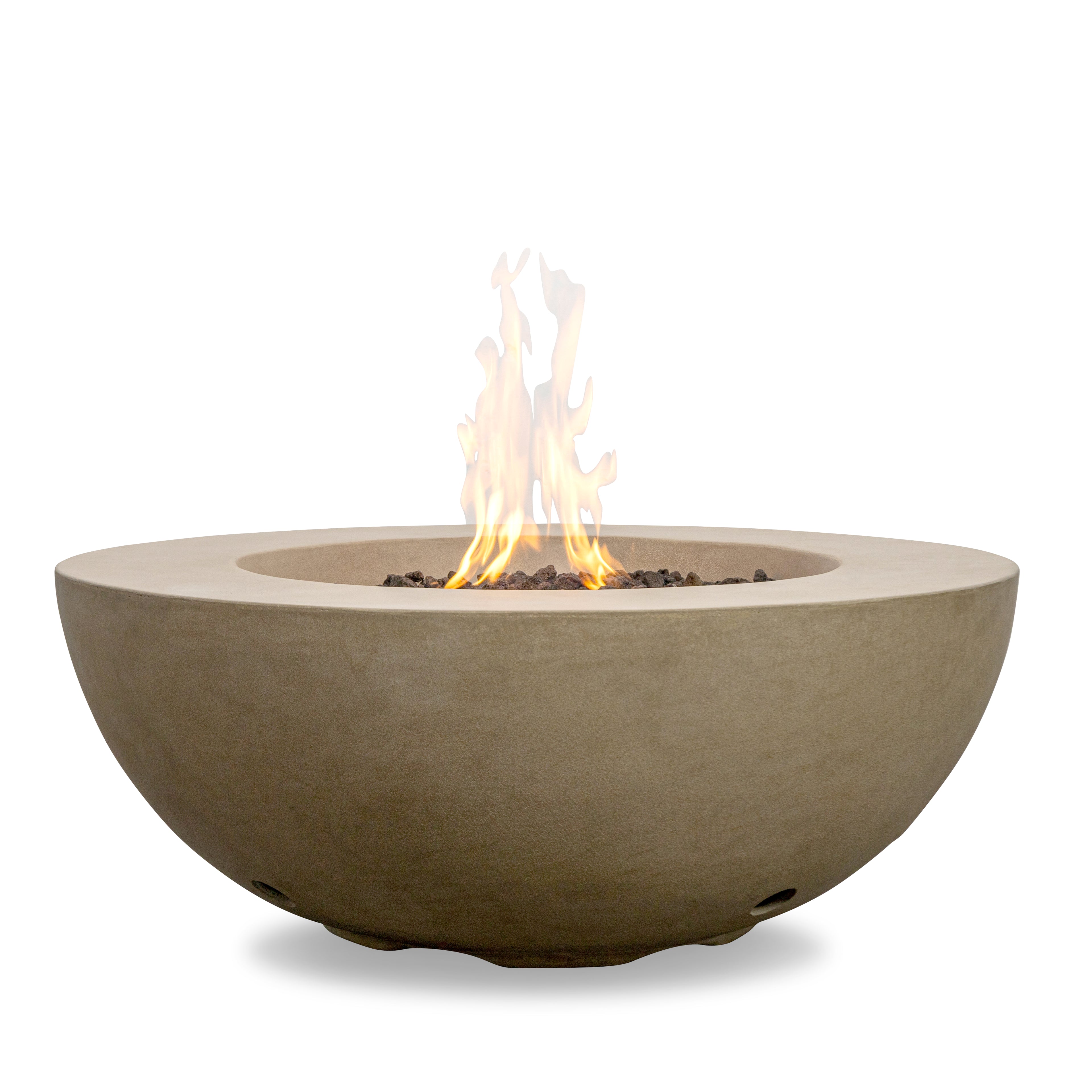 Beton 42" Round Bowl Concrete Natural Gas Fire Pit with Push Button Ignition#Finish_Sand