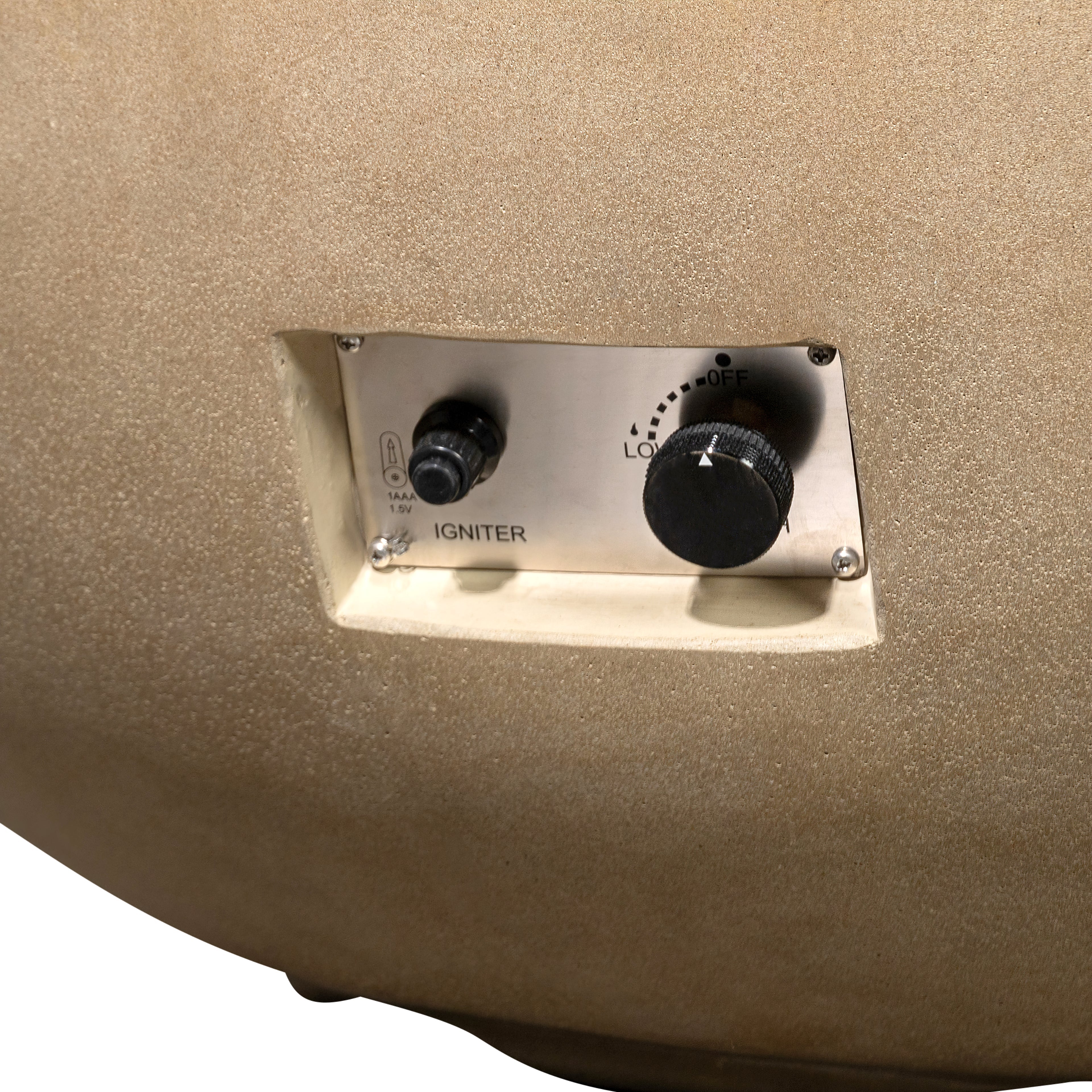 Beton 42" Round Bowl Concrete Natural Gas Fire Pit with Push Button Ignition#Finish_Sand