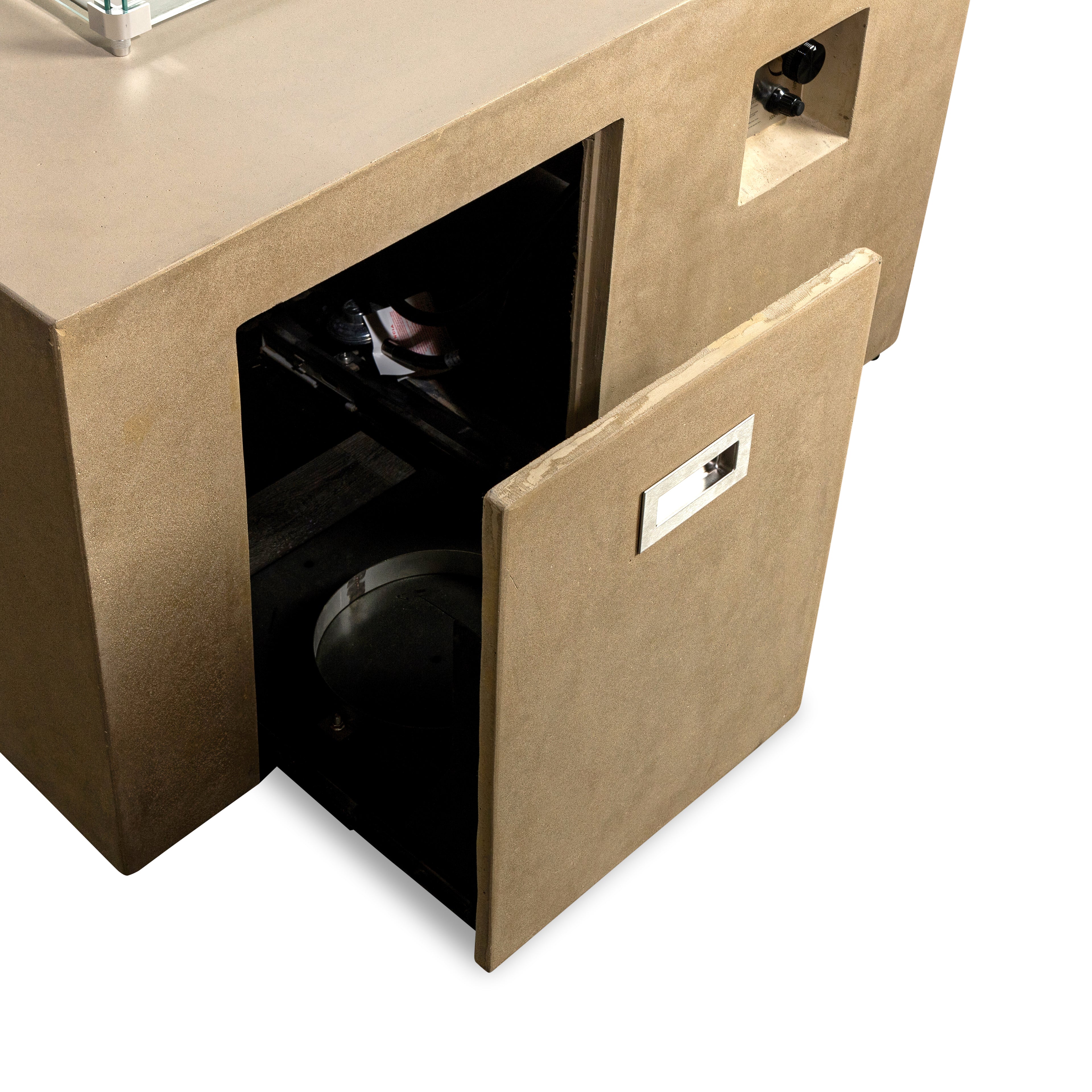 Beton 42" Square Hidden Propane Tank Gas Fire Pit#Finish_Sand