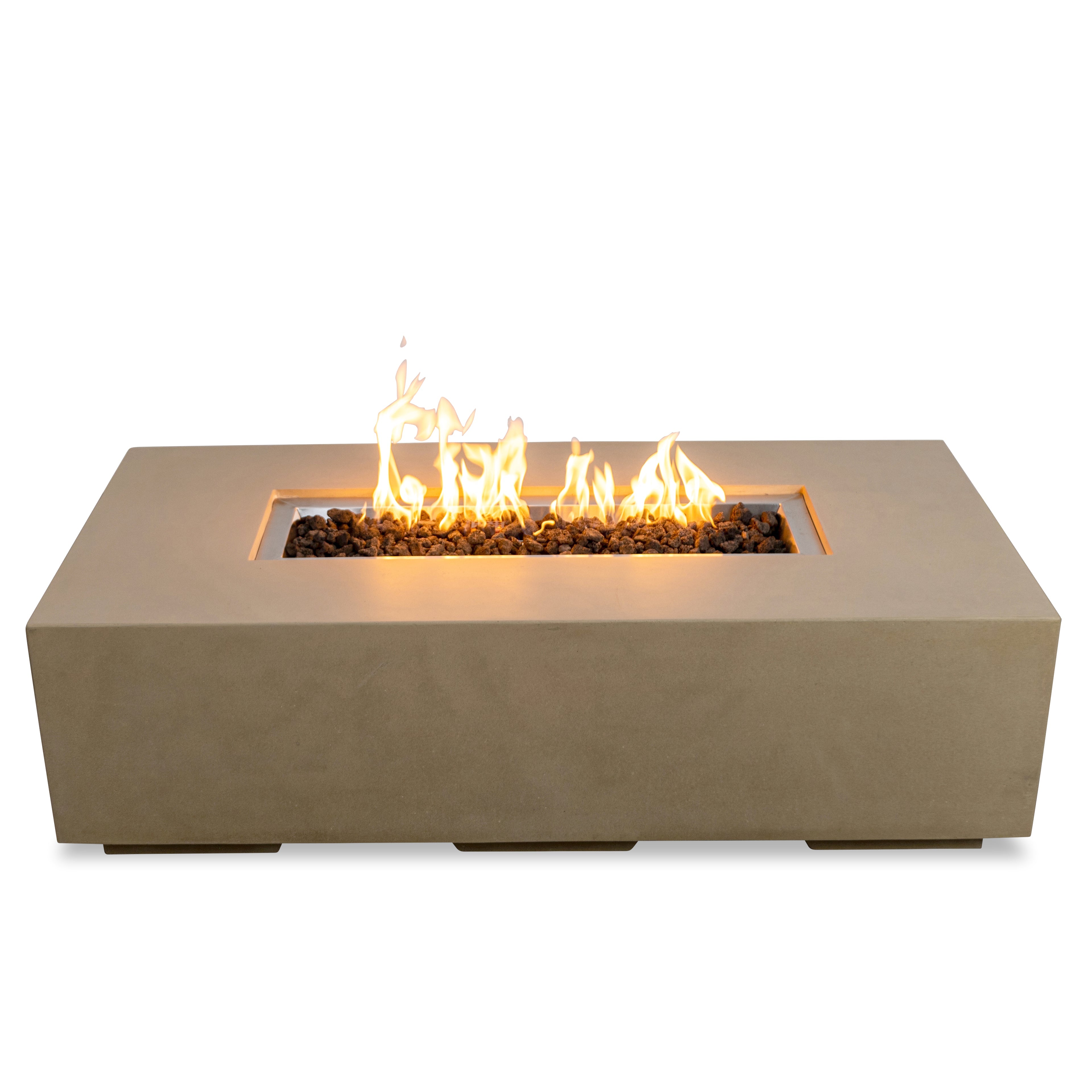 Beton 55" Rectangular Natural Gas Fire Pit#Finish_Sand