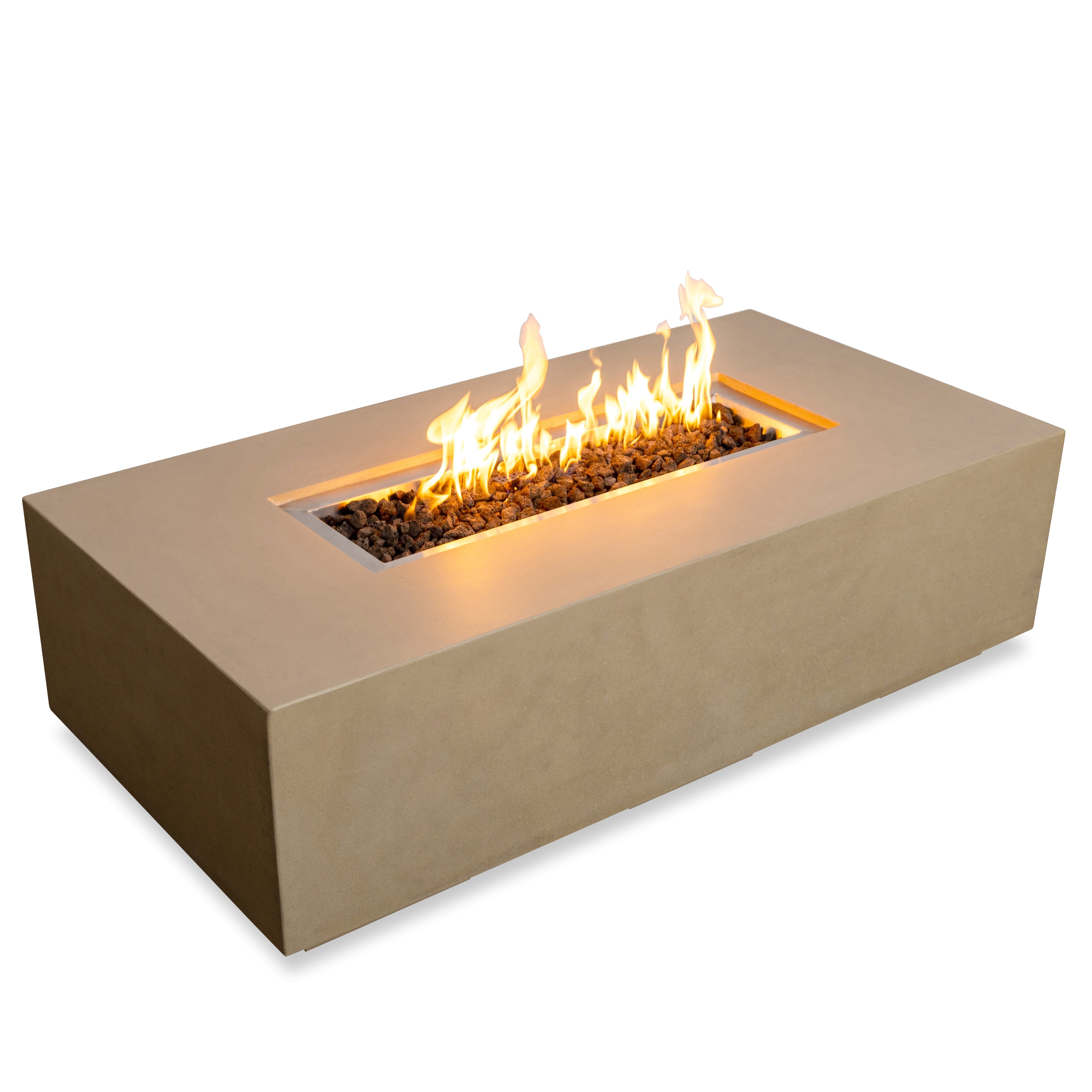 Beton 55" Rectangular Natural Gas Fire Pit#Finish_Sand