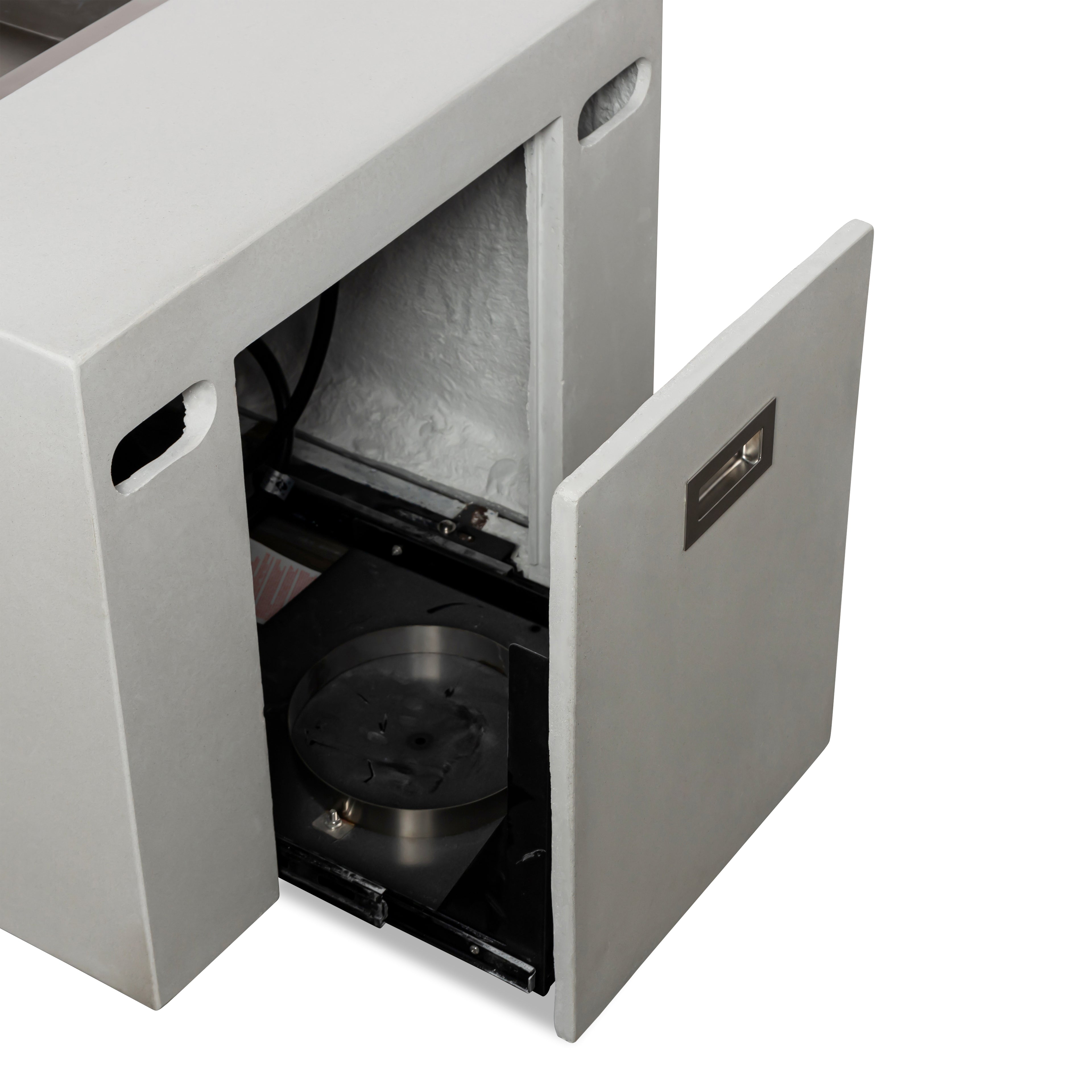 Beton 55" Rectangular Hidden Propane Gas Fire Pit#Finish_Stone White