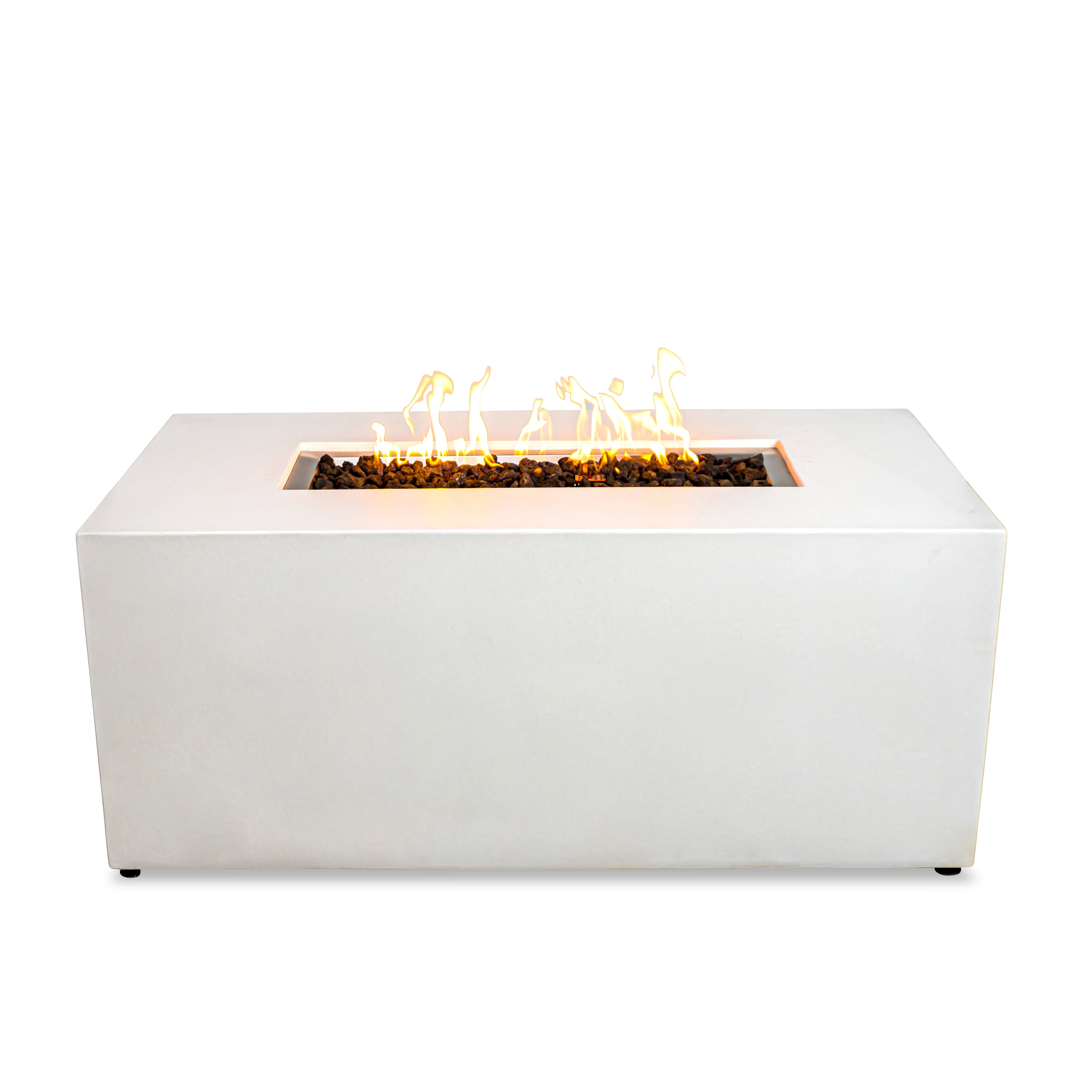 Beton 55" Rectangular Hidden Propane Gas Fire Pit#Finish_Stone White