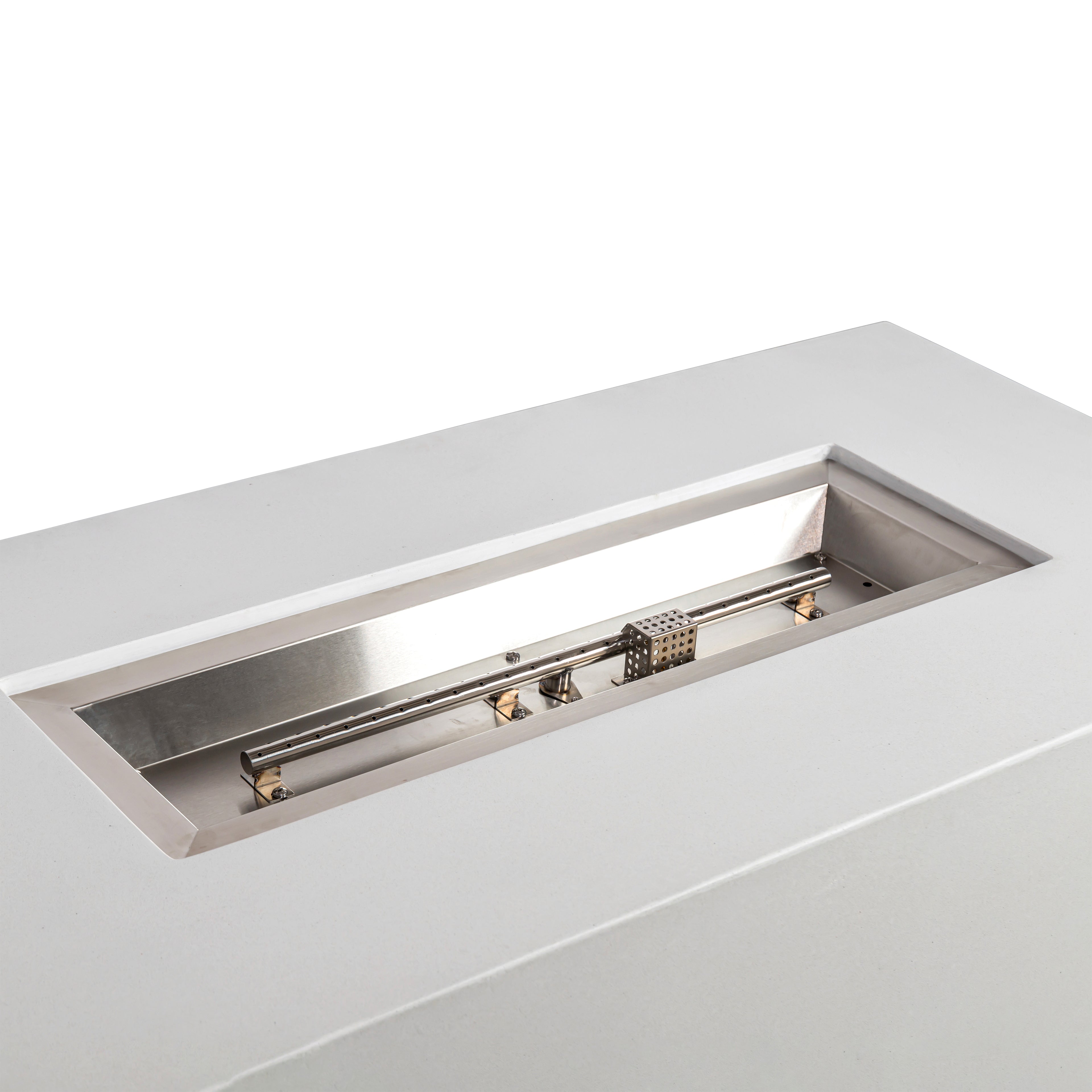 Beton 55" Rectangular Hidden Propane Gas Fire Pit#Finish_Stone White