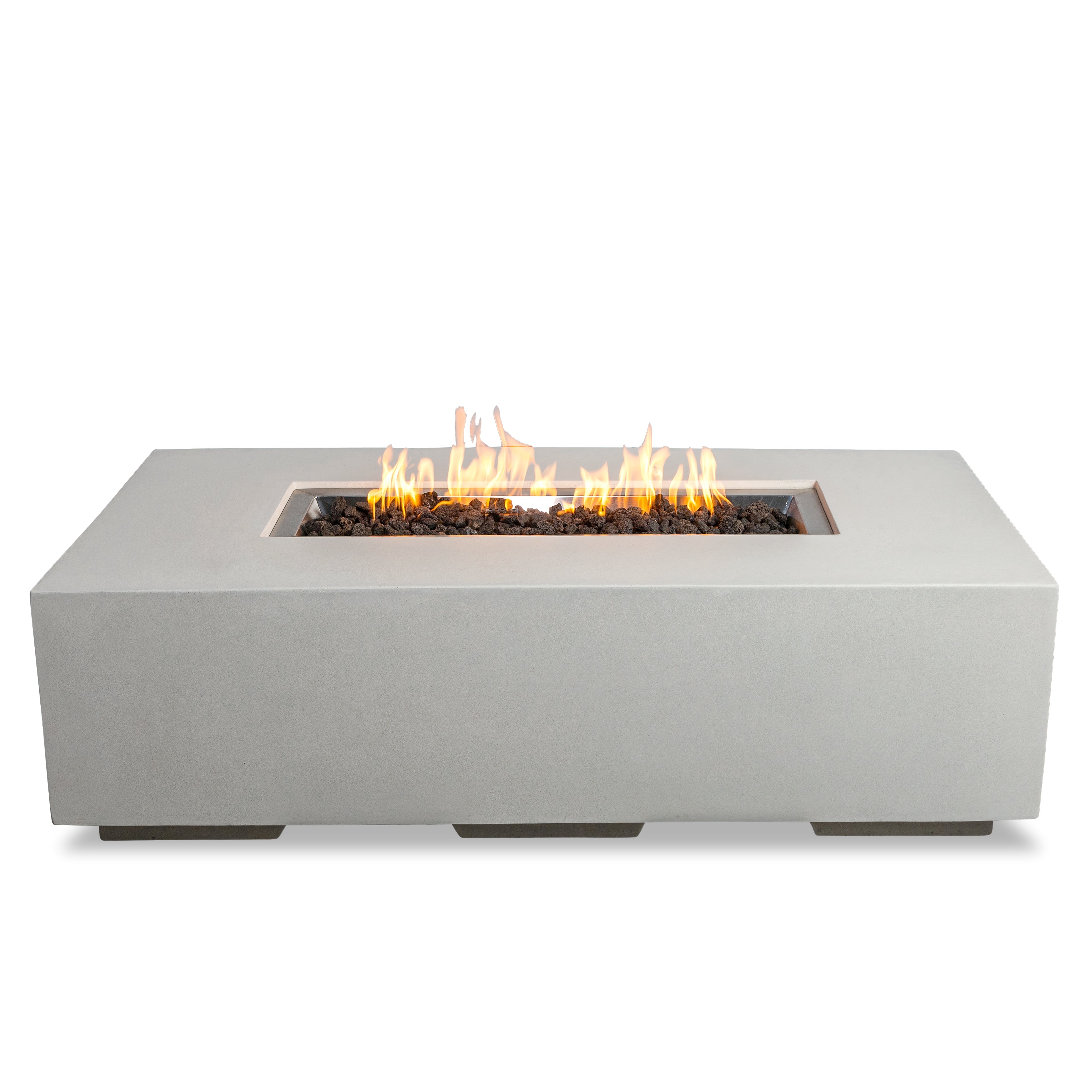Beton 55" Rectangular Natural Gas Fire Pit#Finish_Stone White