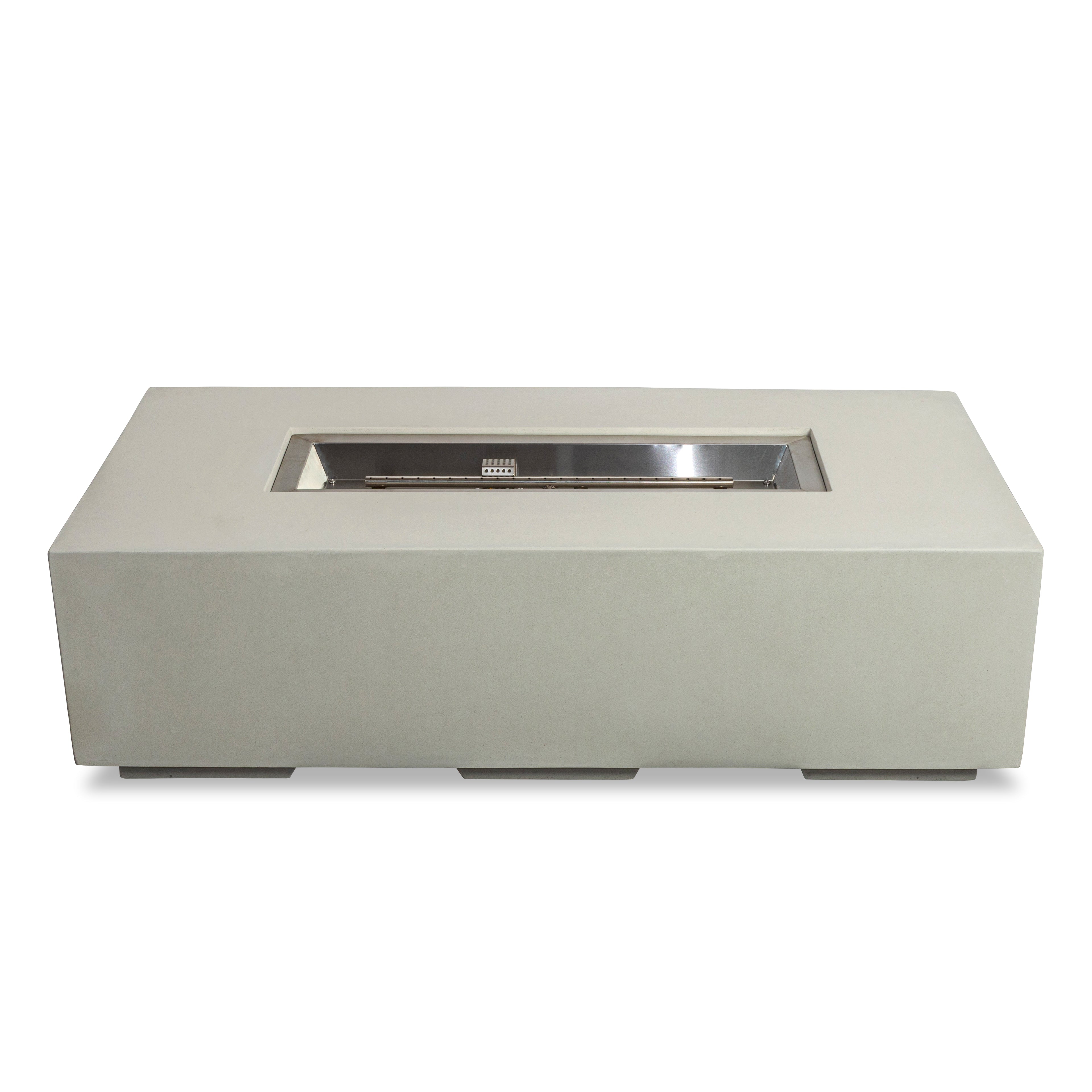 Beton 55" Rectangular Natural Gas Fire Pit#Finish_Stone White