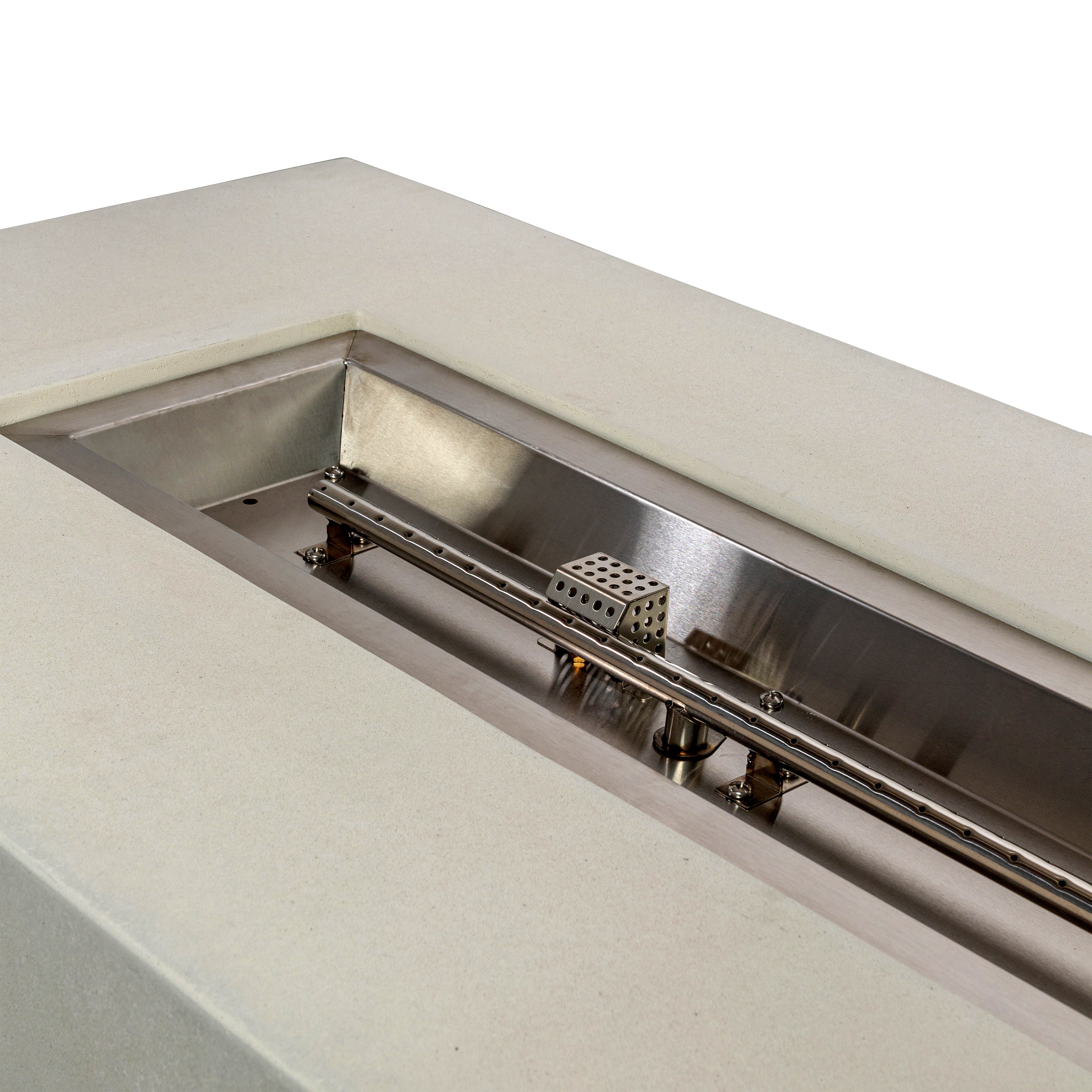 Beton 55" Rectangular Natural Gas Fire Pit#Finish_Stone White