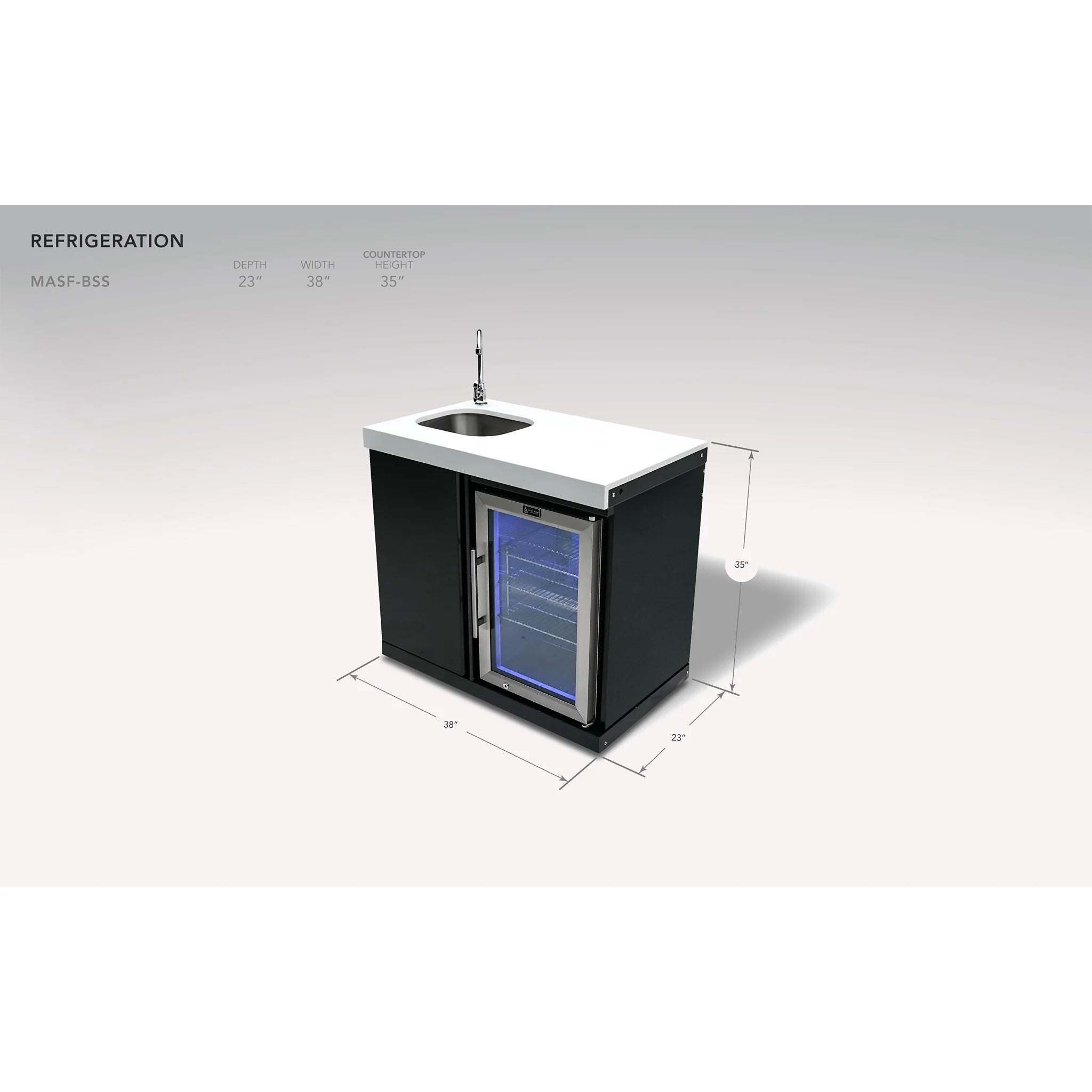 Black Stainless Steel Outdoor Rated Beverage Center