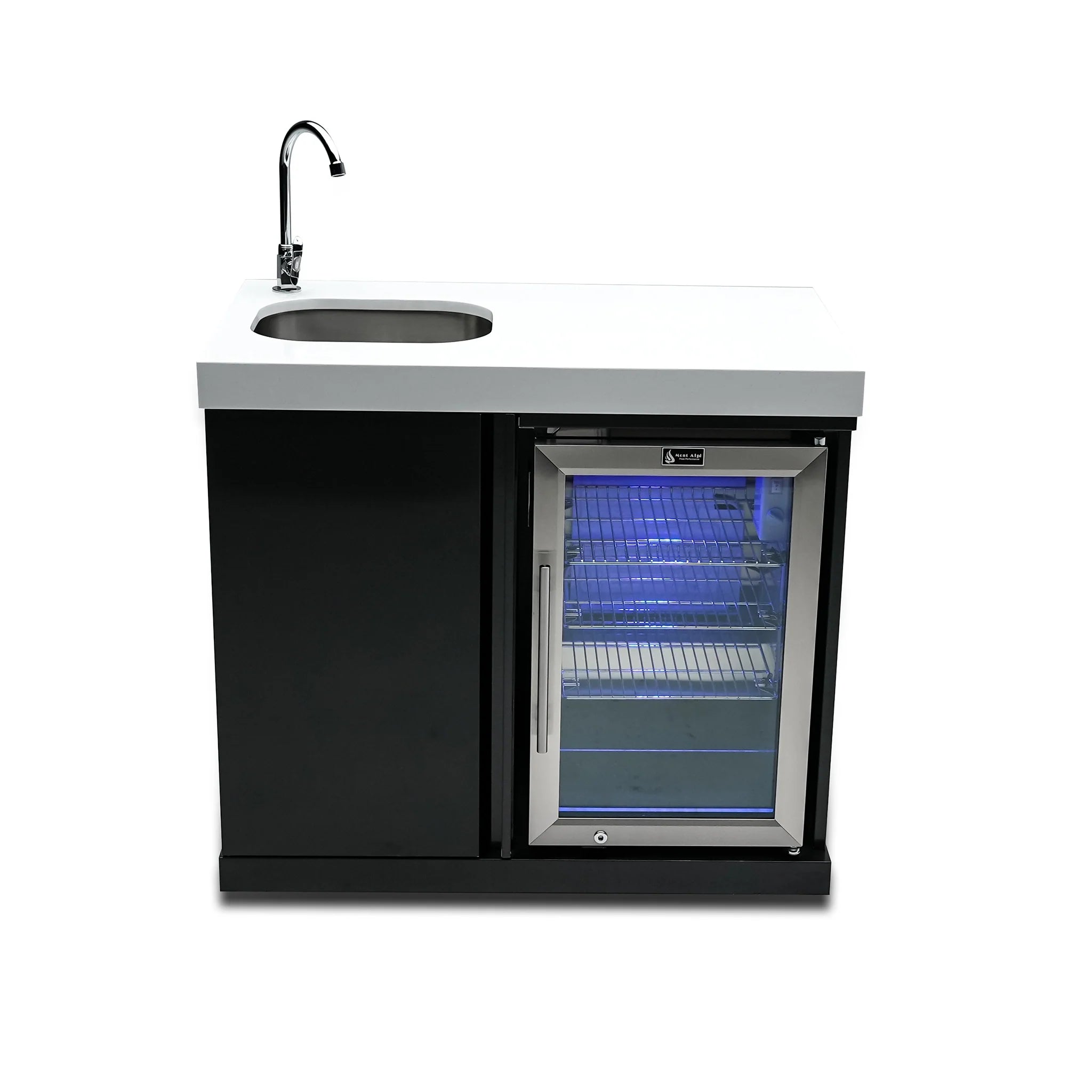 Black Stainless Steel Outdoor Rated Beverage Center